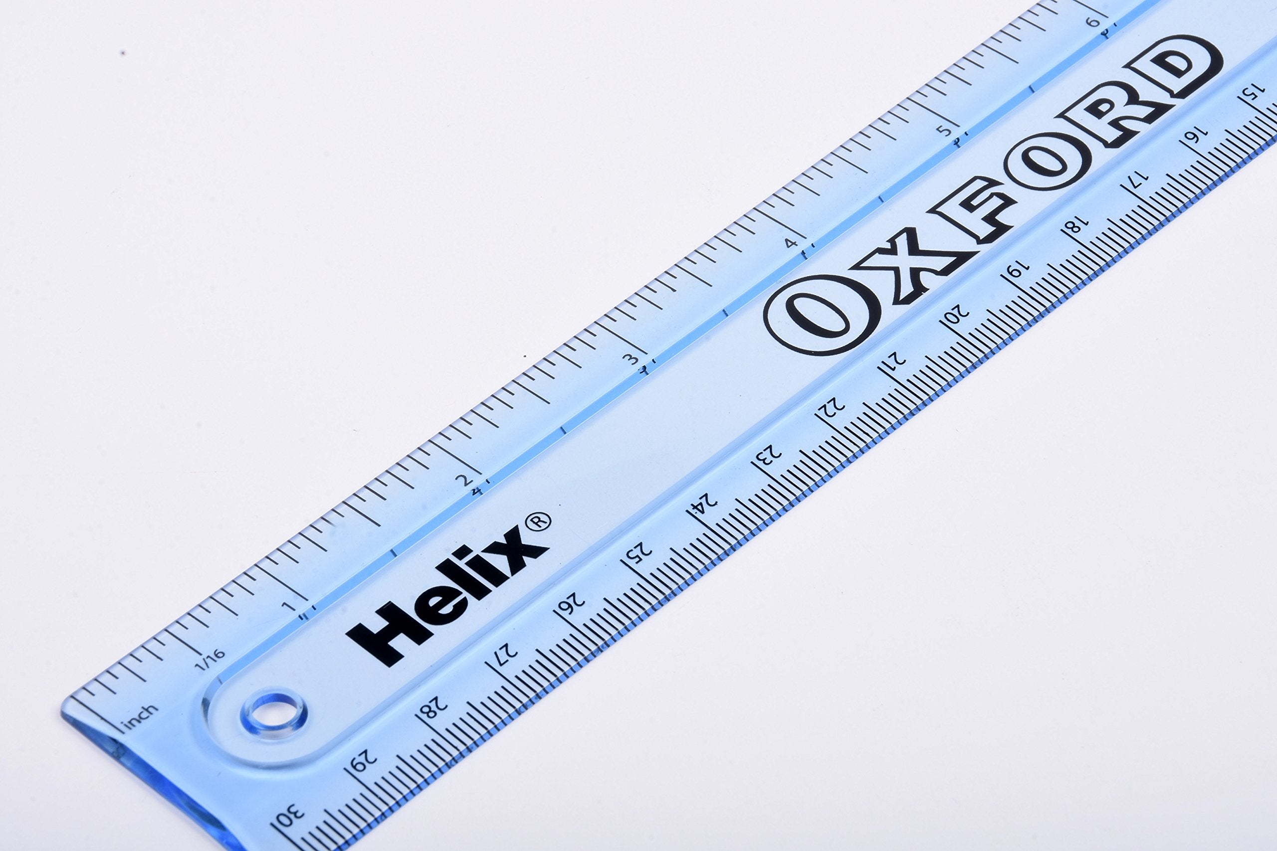 Helix Oxford 12 inch 30cm Shatter Resistant Ruler - Metric & Imperial Graduations | Acrylic 3