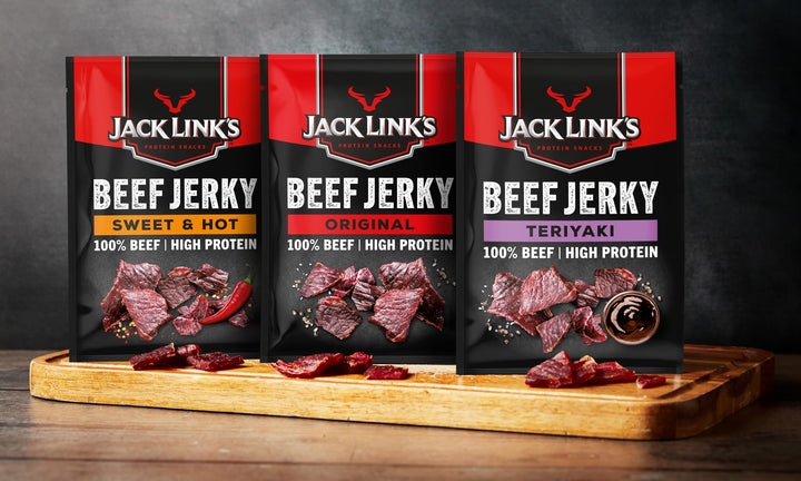 Jack Link's Beef Jerky Original, Box of 12 x 40 g, High Protein Dried Meat Snack