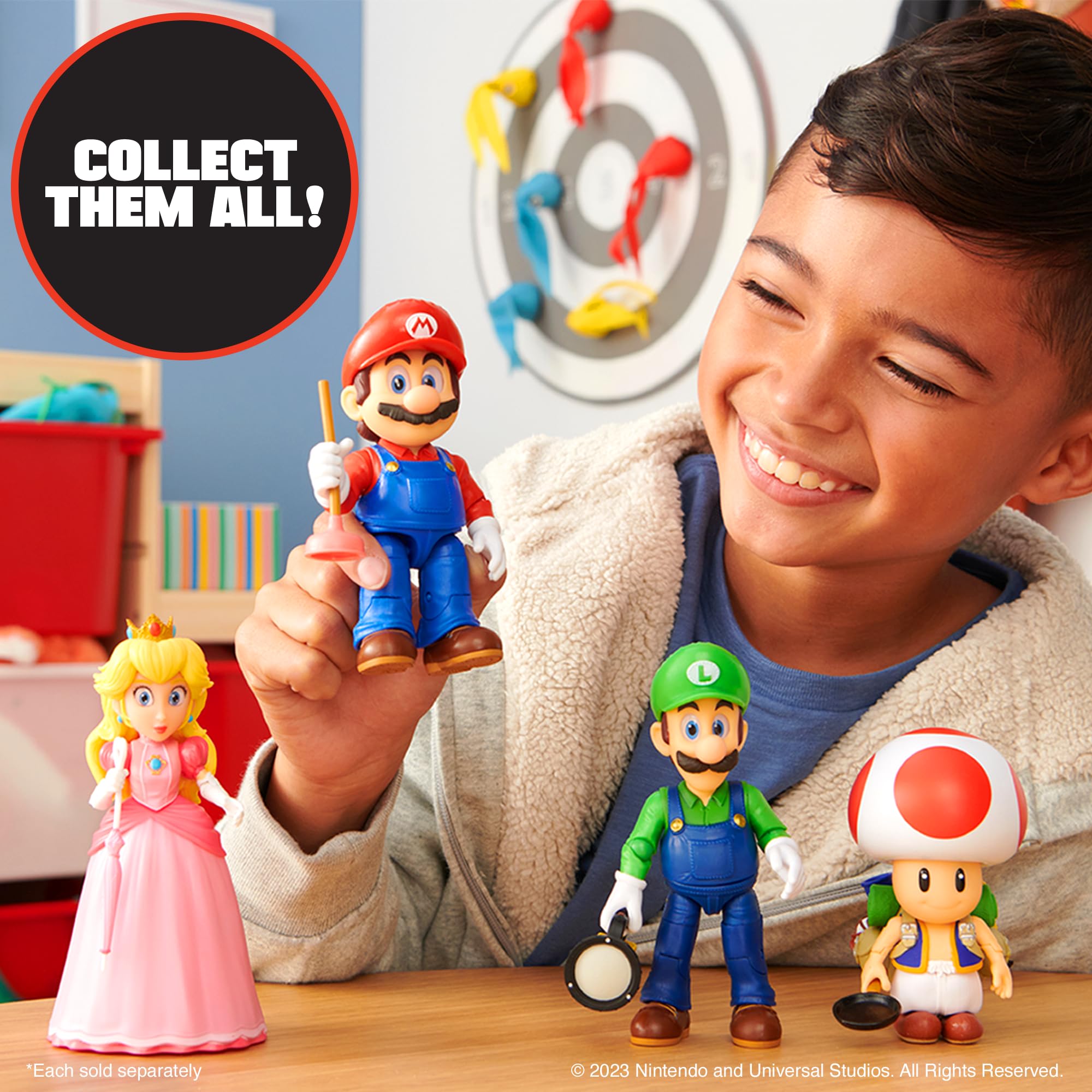 The Super Mario Bros. Movie - 5" Mario Action Figure with Plunger Accessory 14