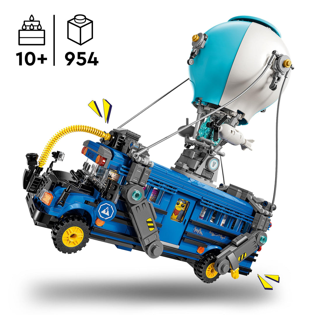 LEGO Fortnite Battle Bus Toy - Video Game Vehicle Model Kit w/ 9 Character