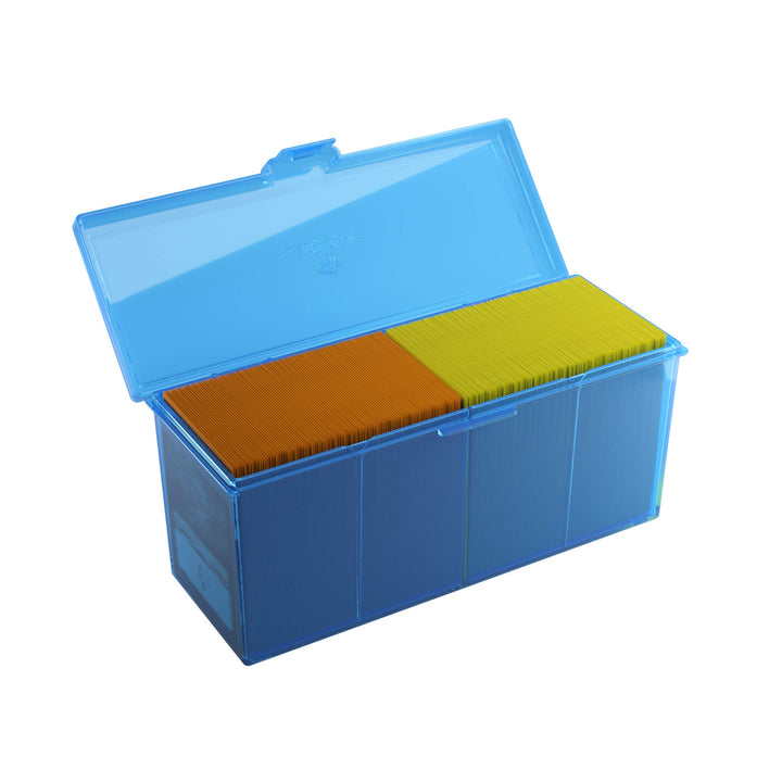 Gamegenic Fourtress 320-Card Deck Holder - Rigid Stackable Box with Lock, Blue