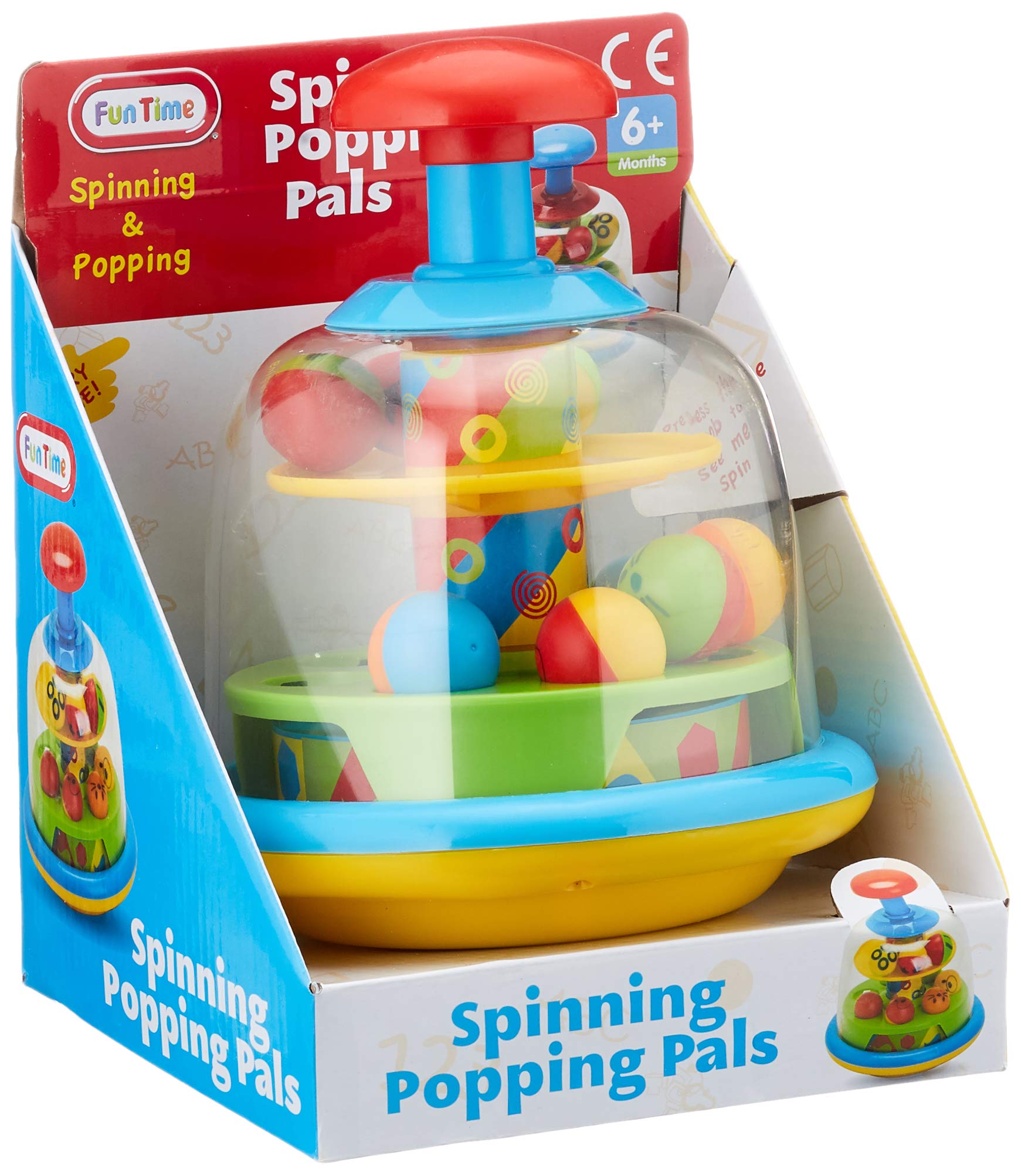 Spinning Popping Pals Toy for Babies and Toddlers - Multicoloured Action 3