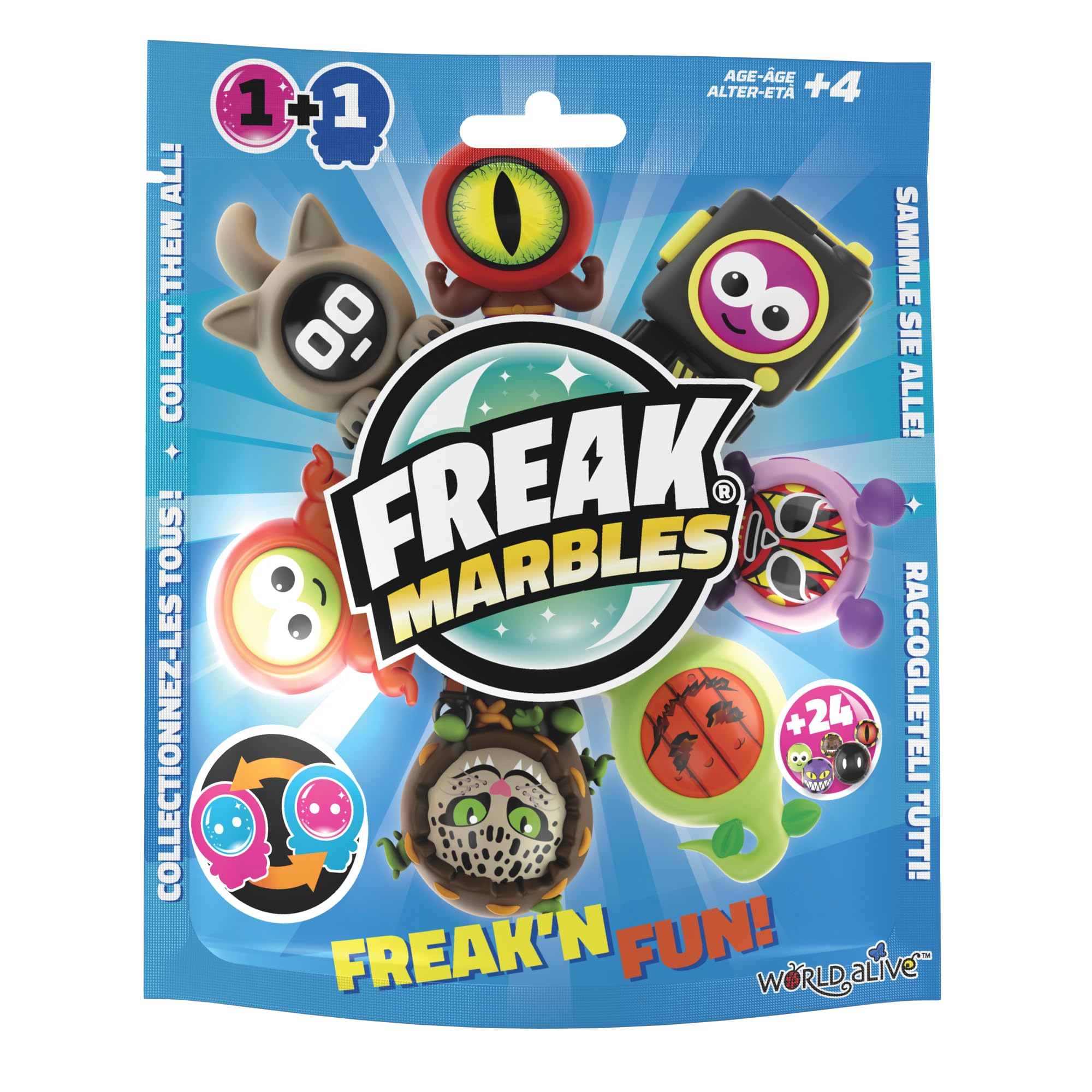 Freak Marbles Blind Pack - Collectible Character Figures with Unique Powers and Skins 1
