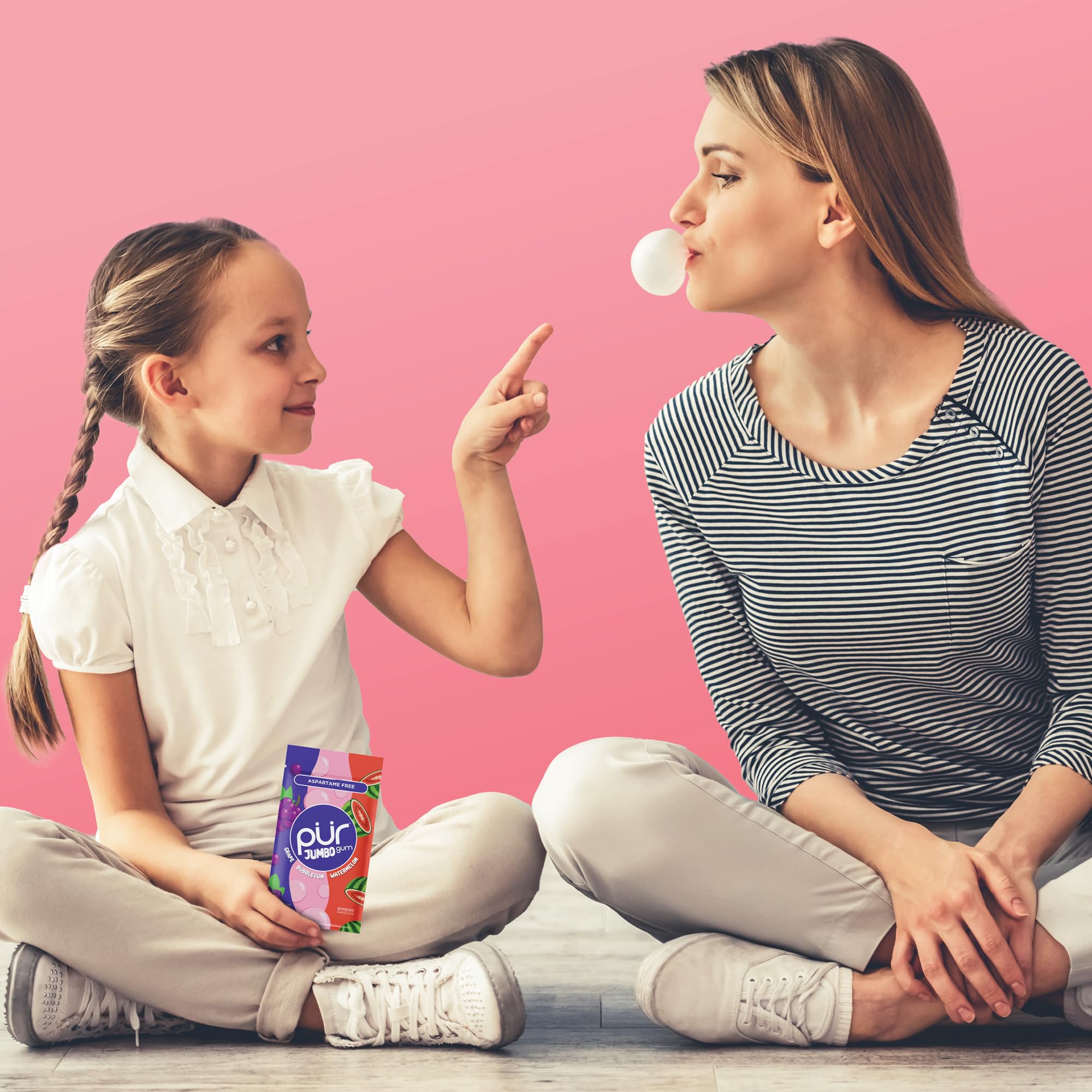 PUR Jumbo Gum - Kaugummi (81g, wiederverschließbarer Beutel) 4