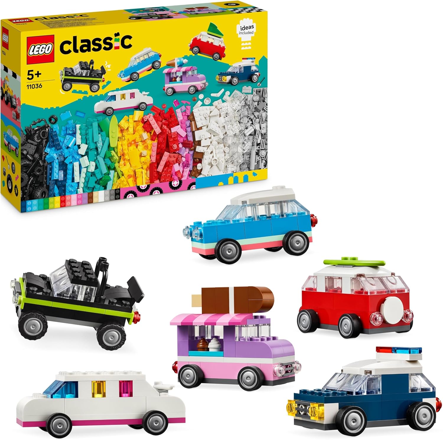 LEGO Classic Creative Vehicles - Build 8 Model Cars Including Police Car & Ice-Cream Van for Ages 5+ 1