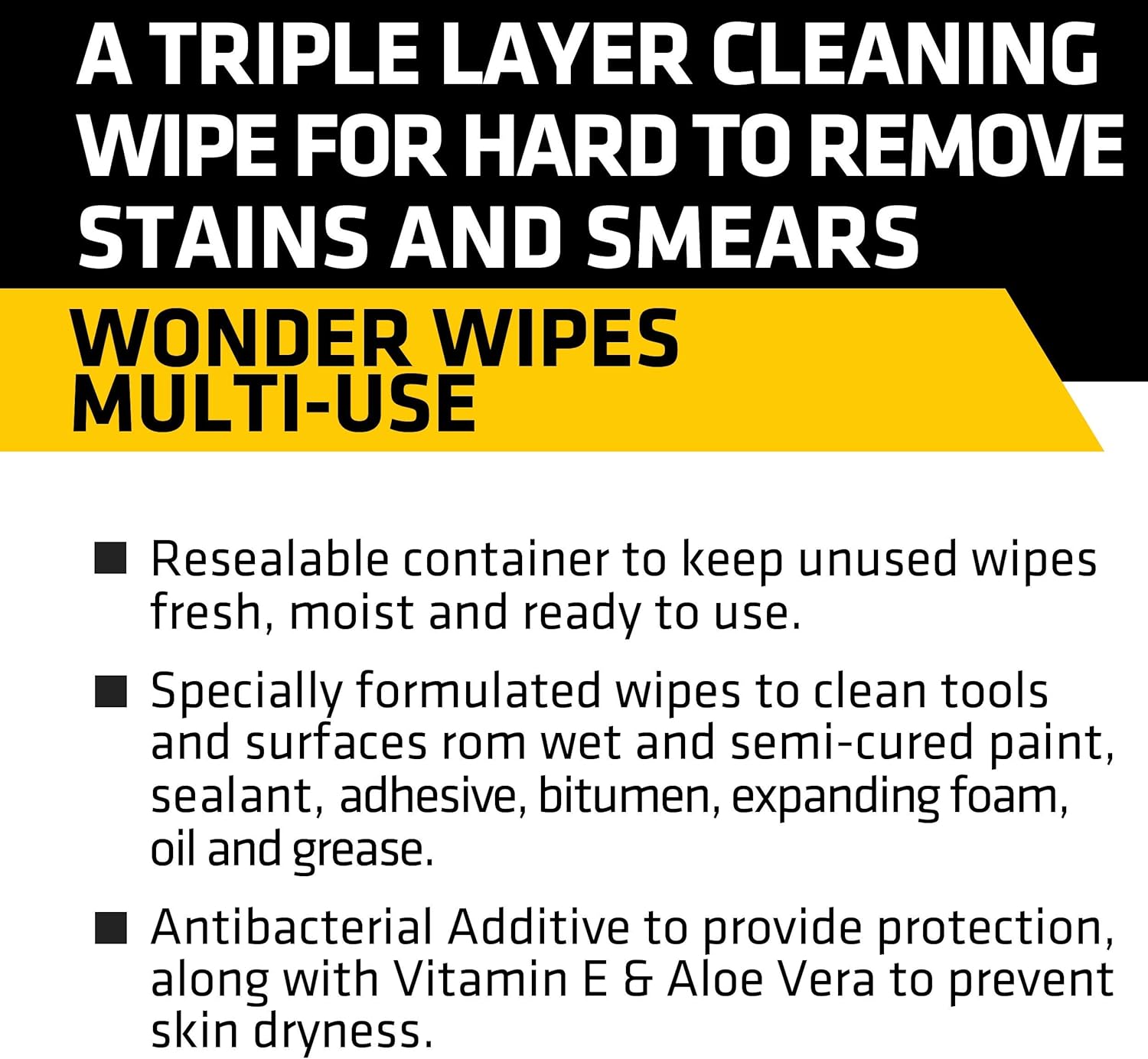 Everbuild - Wonder Wipes Multi-Use Cleaning Wipes, 100 Wipes, Red 3