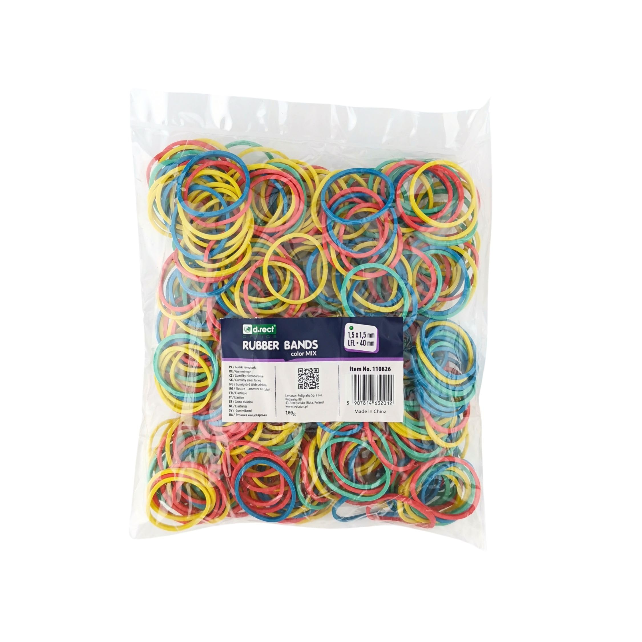 D.RECT Rubber Bands - 100g Bag | Assorted Colours | 25mm Diameter x 1.5mm Width 1