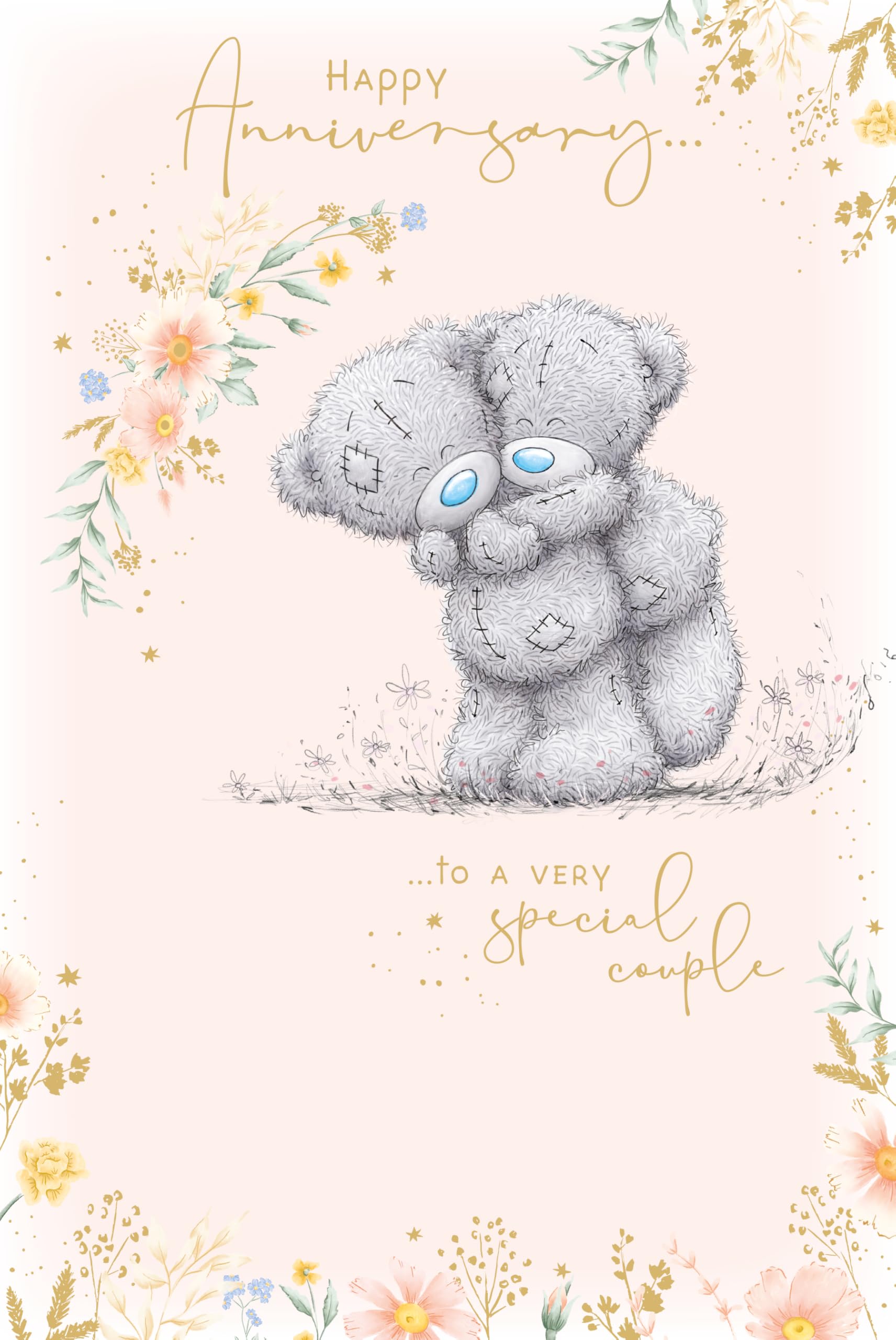 Me To You Tatty Teddy Happy Anniversary Card for Special Couple | 6 x 9 Inches | Gold Foil Detail
