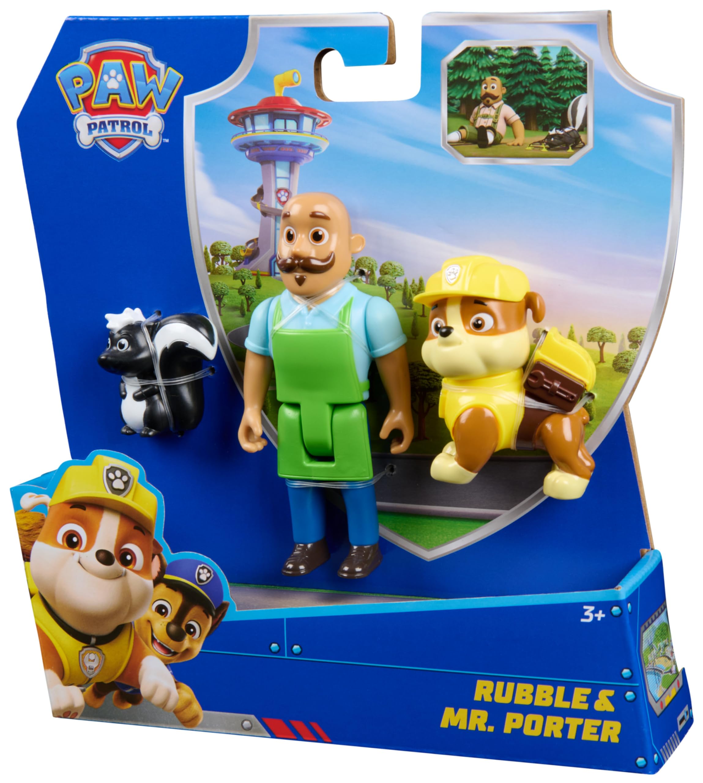 PAW Patrol Rubble & Mr. Porter Figure Pack with Skunk Toy Figure - Action Figures for Kids Ages 3-9 8