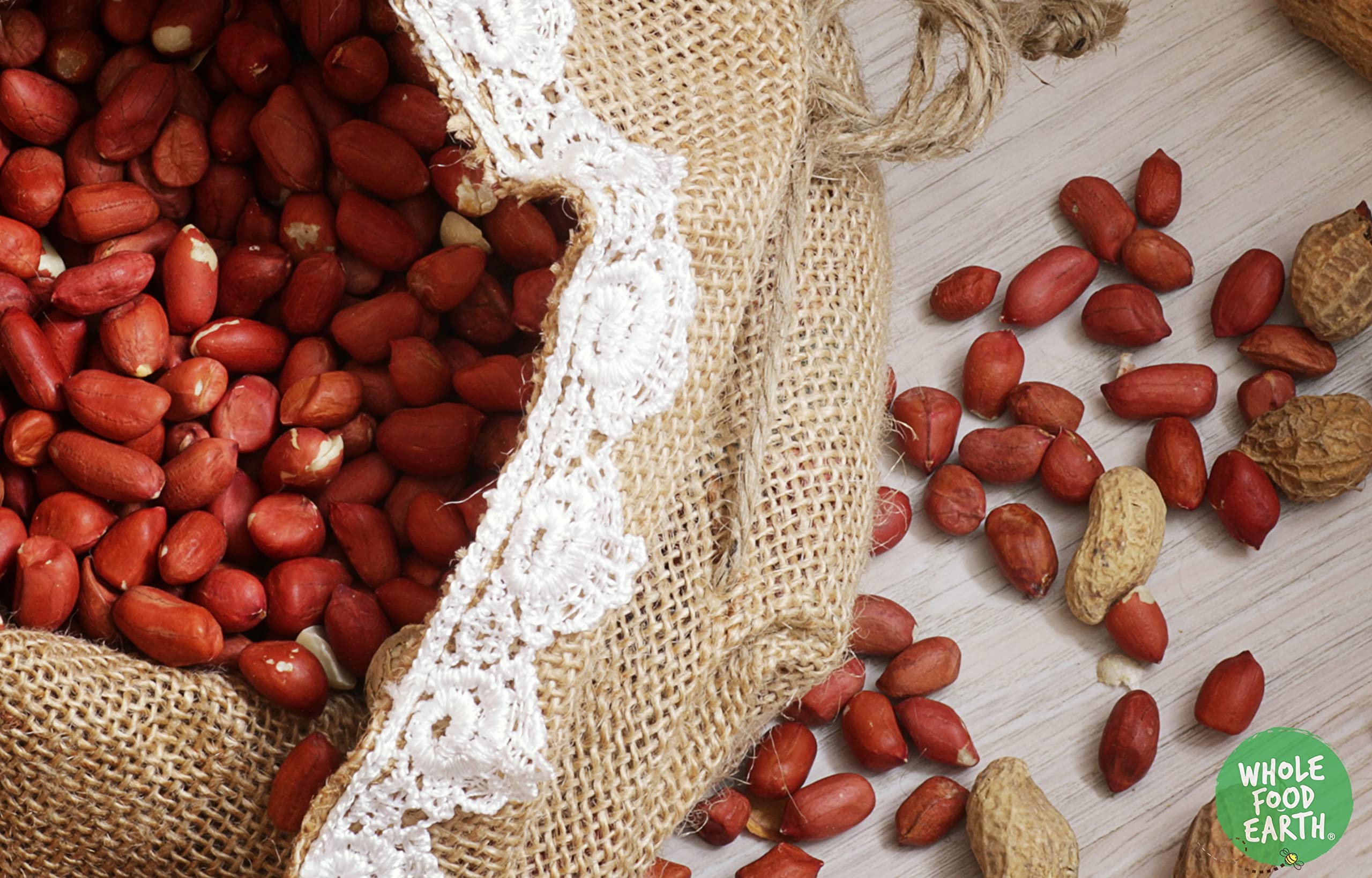 Wholefood Earth Paleskin Peanuts 1 kg | GMO Free | Natural | High Fibre | Recyclable Packaging 3