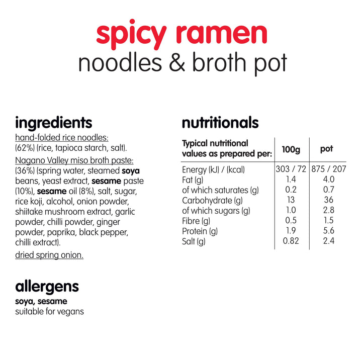 Itsu Spicy Chickn Instant Noodles & Broth Pot 64g - Pack of 6 | Gluten Free | Vegan | Quick 5-Minute Meal