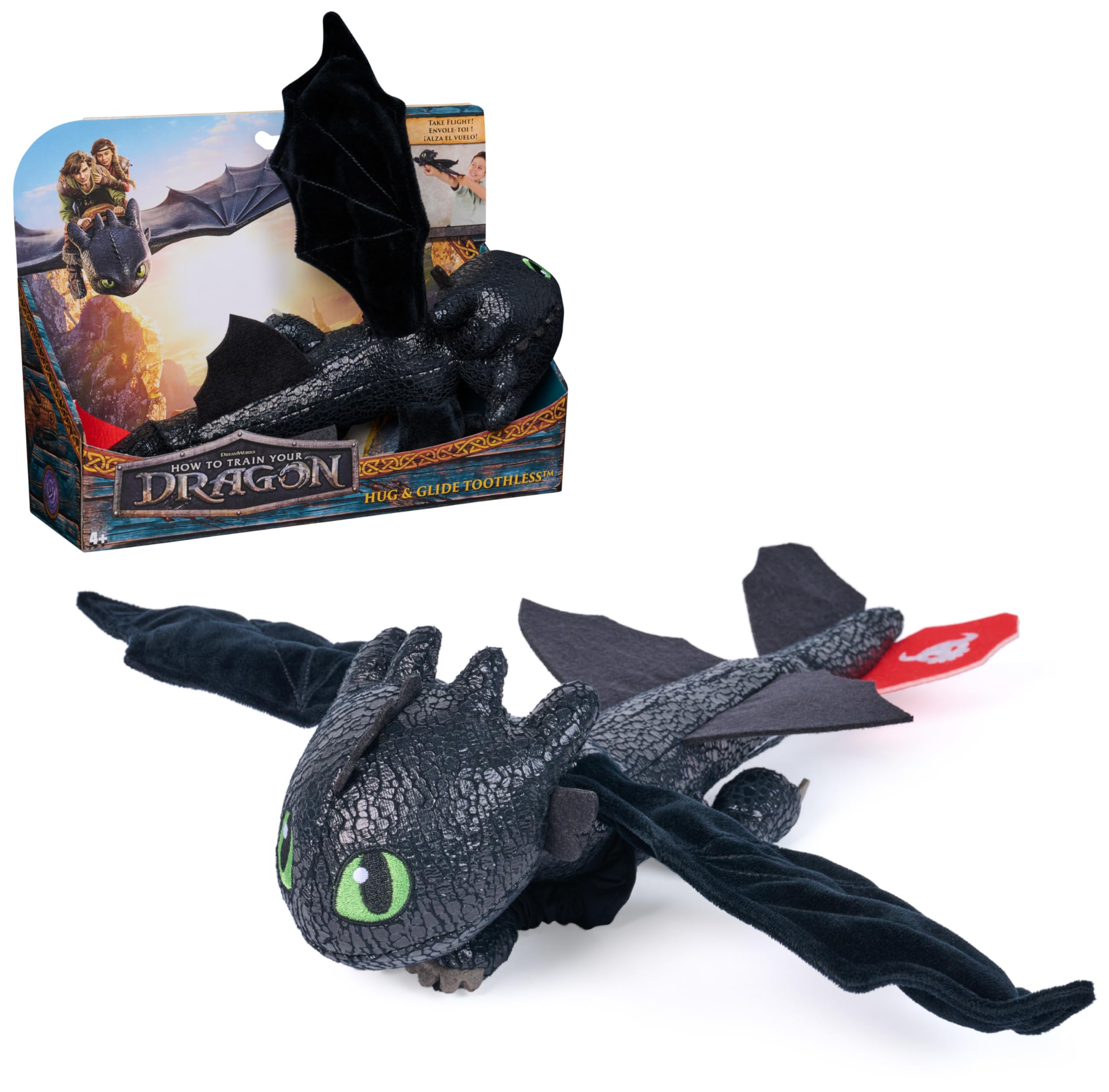 DreamWorks Dragons Hug & Glide 30.5 cm Toothless Plush - Flying Action & Hugging Wings 1