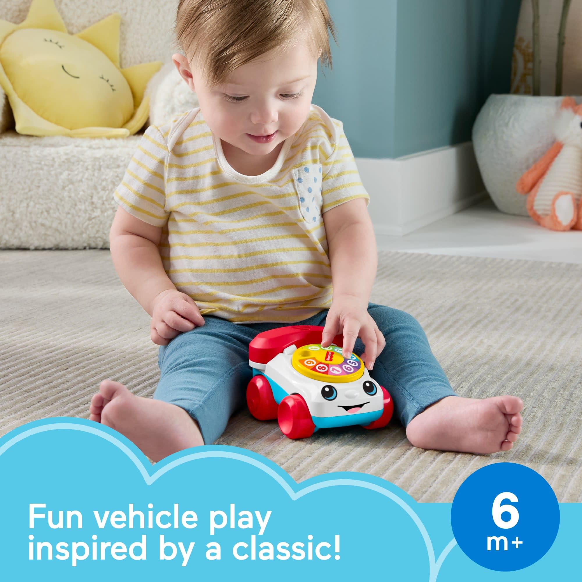 Fisher-Price Chatter Telephone Vehicle Push-Along Toy | Ages 6+ Months | JKD56 2