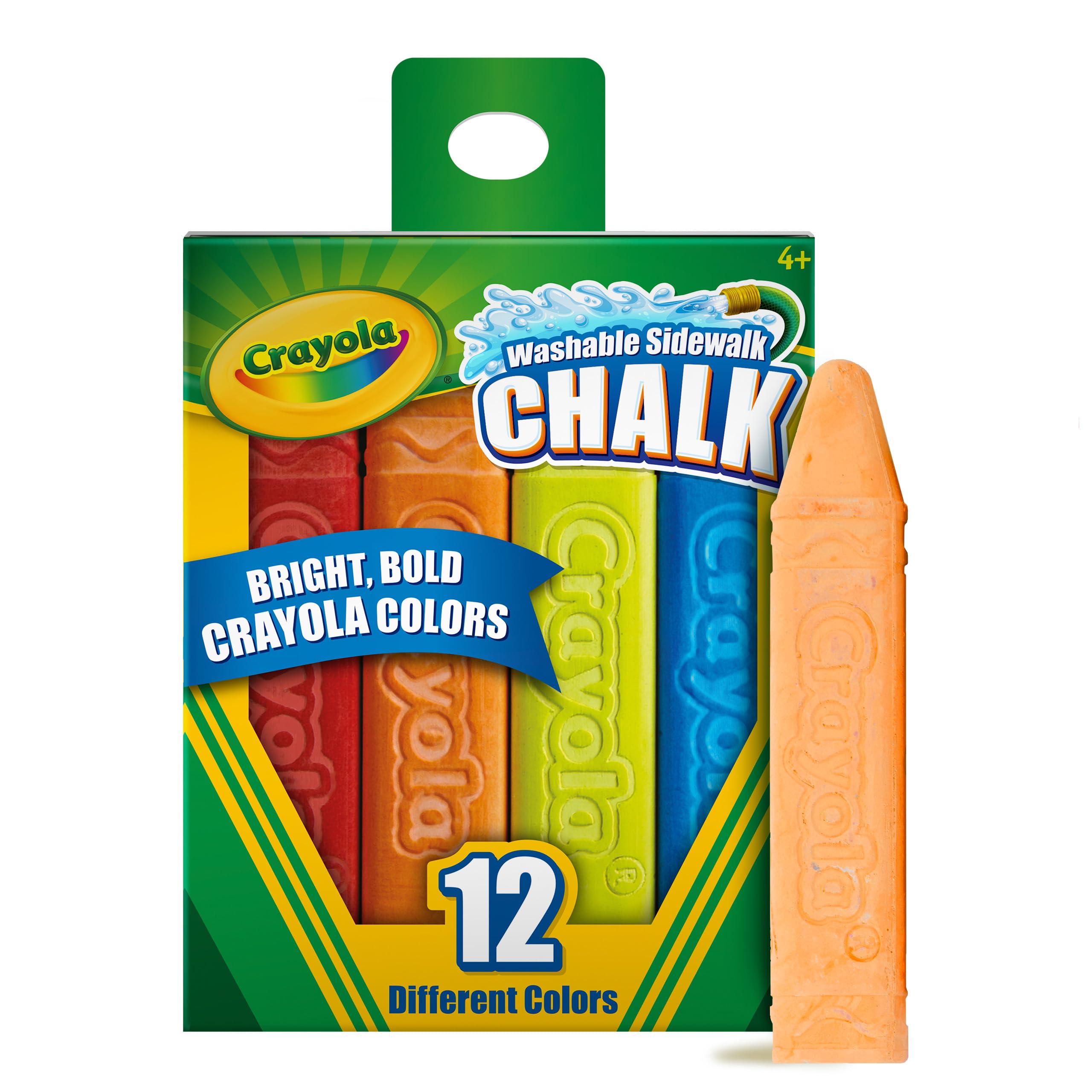 CRAYOLA Outdoor Chalk - Washable Sidewalk Chalk, Square Shape, 12 Assorted Colors 8