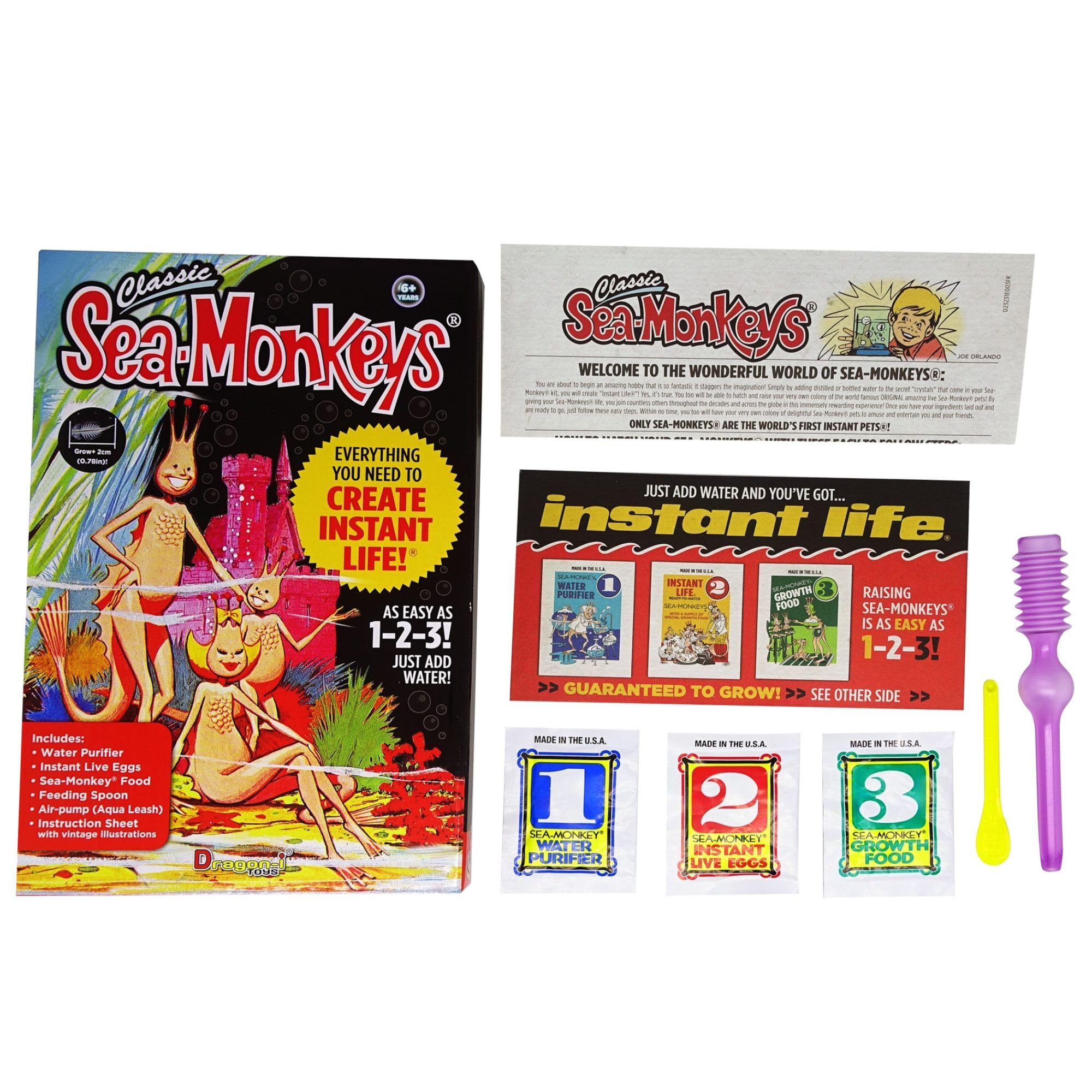 BANDAI Sea Monkeys Instant Life Retro Pack | Grow Your Own Brine Shrimp Pets | Ages 5+ 1