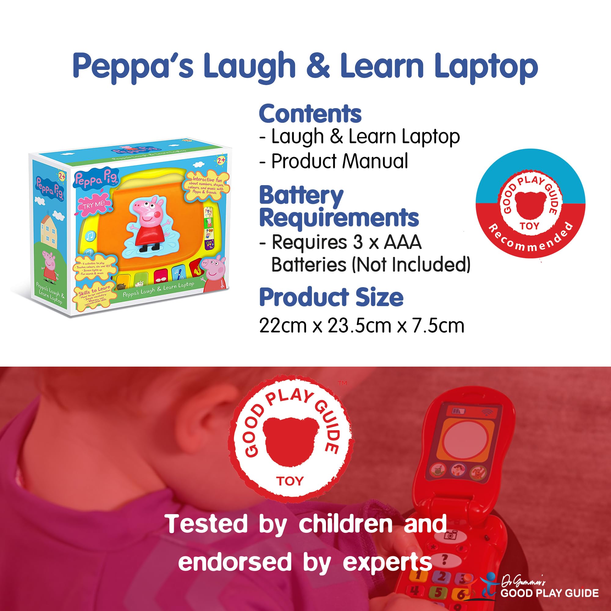 Peppa Pig PP02 Laugh & Learn Laptop - Educational Electronic Toy for Toddlers 2+ 10