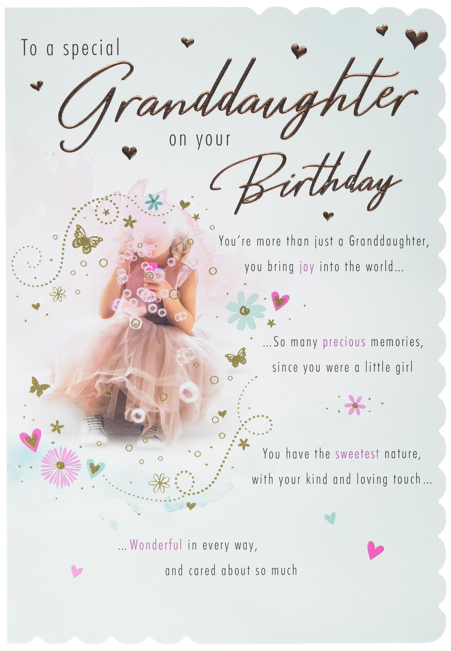 Piccadilly Greetings Birthday Card for Granddaughter | 9 x 6 Inches | Pink 1