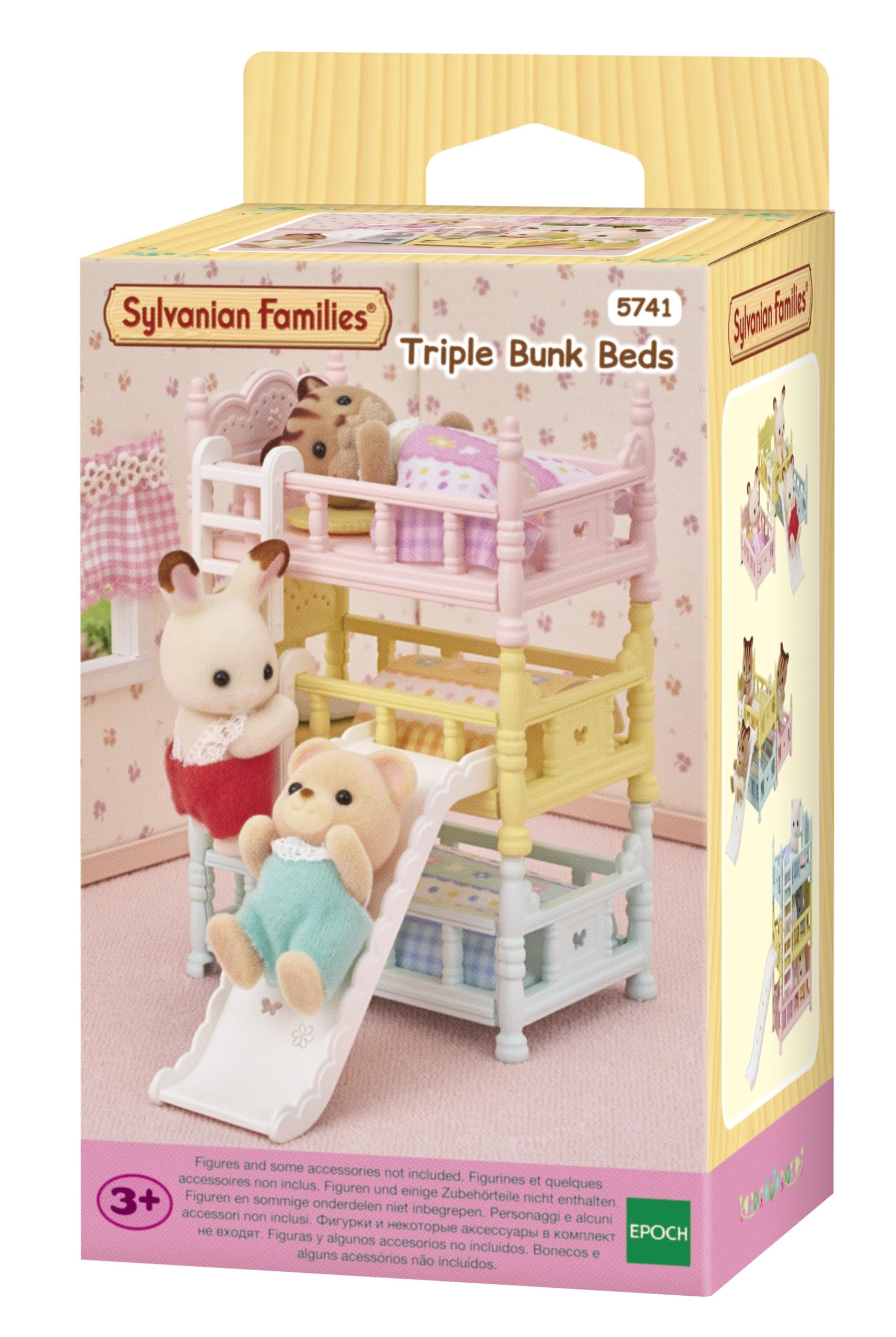 Sylvanian Families 5741 Triple Bunk Beds Playset | Includes Slide & Ladders | Ages 3+