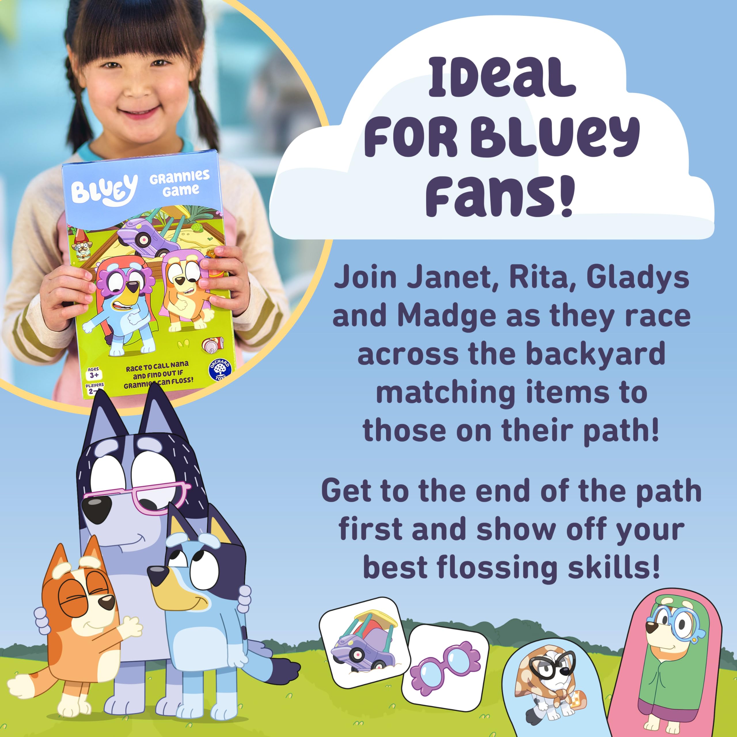 Orchard Toys Official Bluey Grannies Matching and Memory Game for children age 3 7