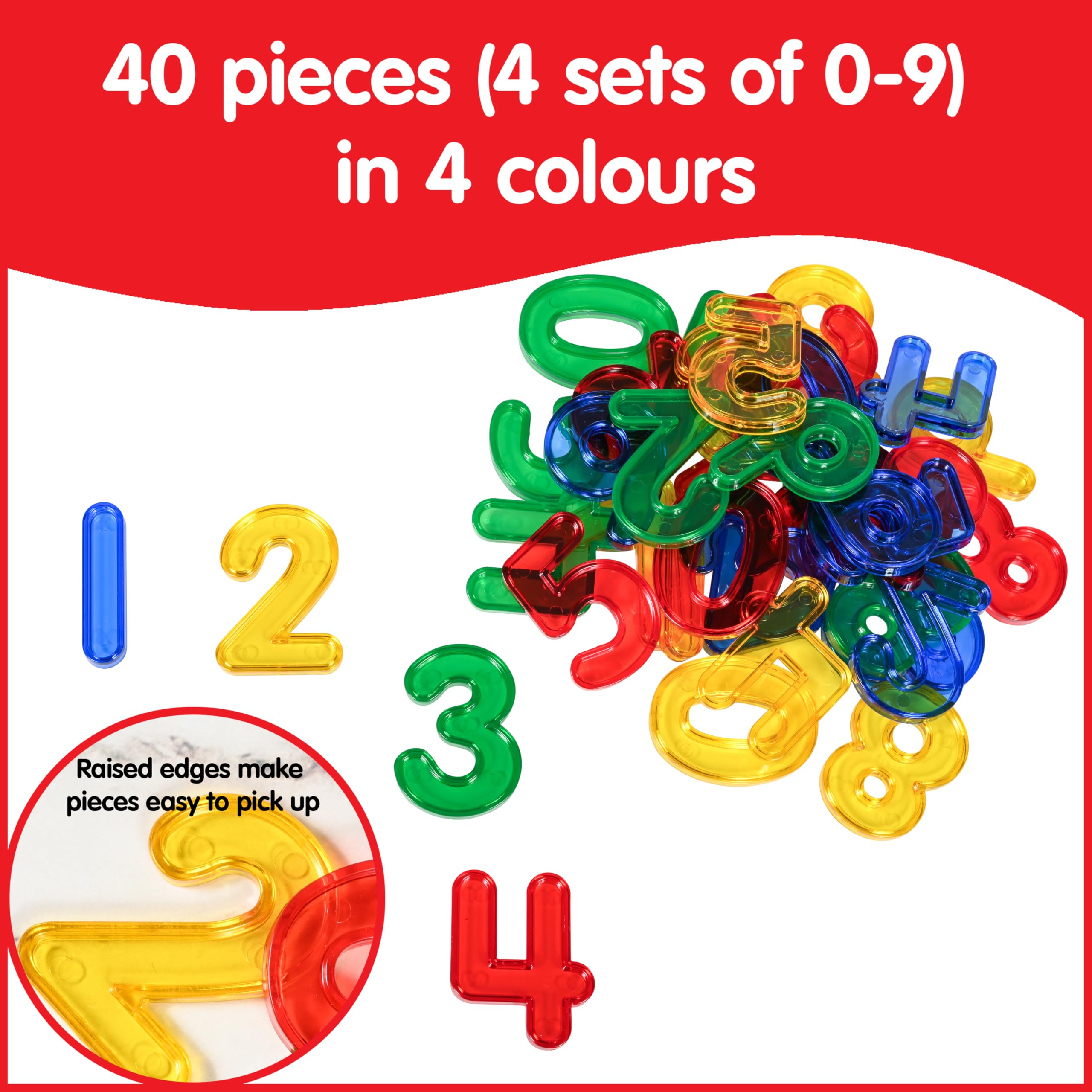 edxeducation Transparent Numbers - Set of 40 | Learning Resource | Ages 3+ 3