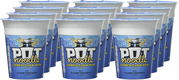 Pot Noodle Chinese Chow Mein Vegetarian Instant Noodles 12 x 90 g