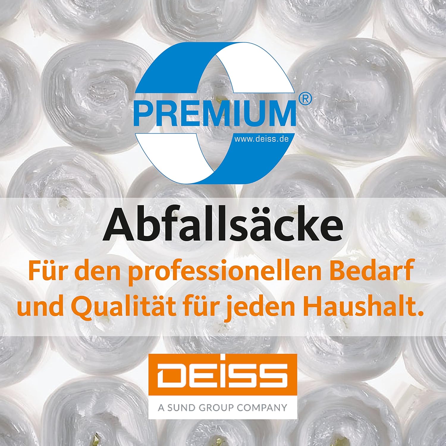 Deiss Premium Transparent Bin Bags Type 60, 120L - Clear Rubbish Bags 700 x 1100 mm 5