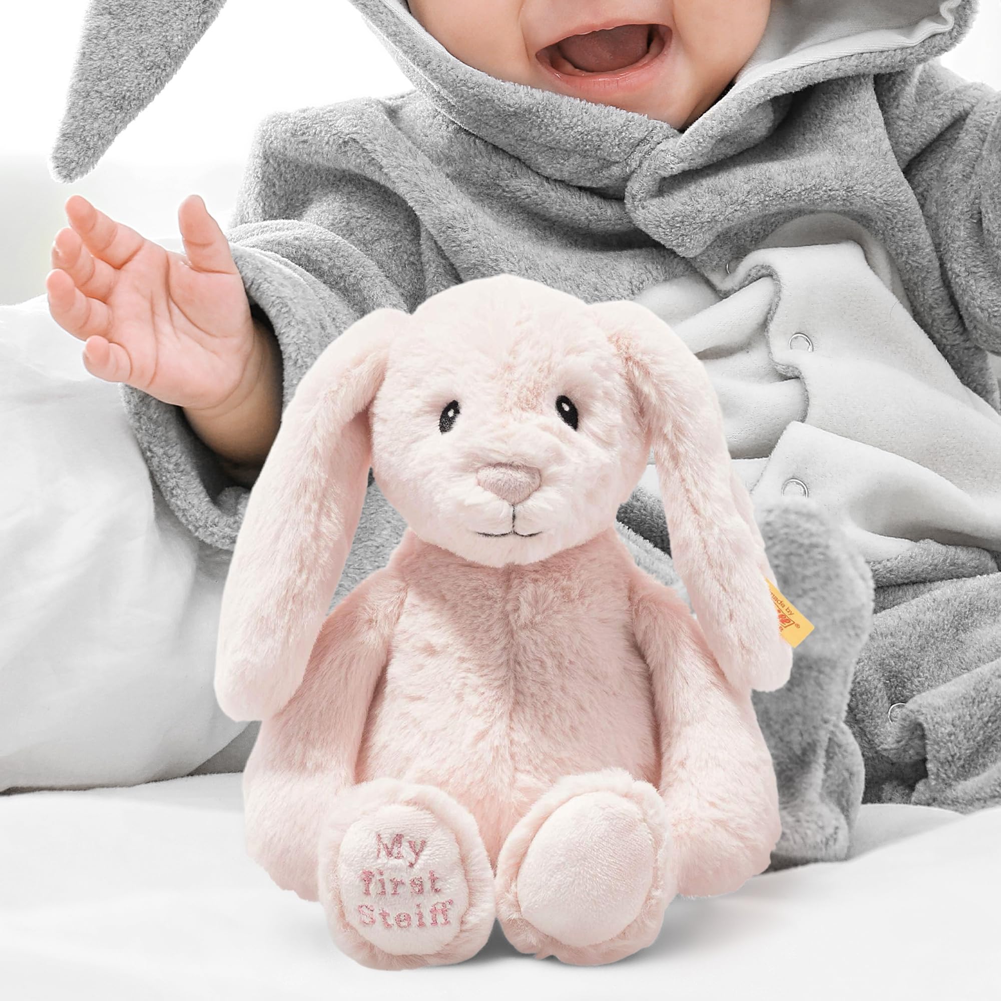 Steiff My First Hoppie Rabbit - Pink, 26cm Soft Cuddly Toy 2