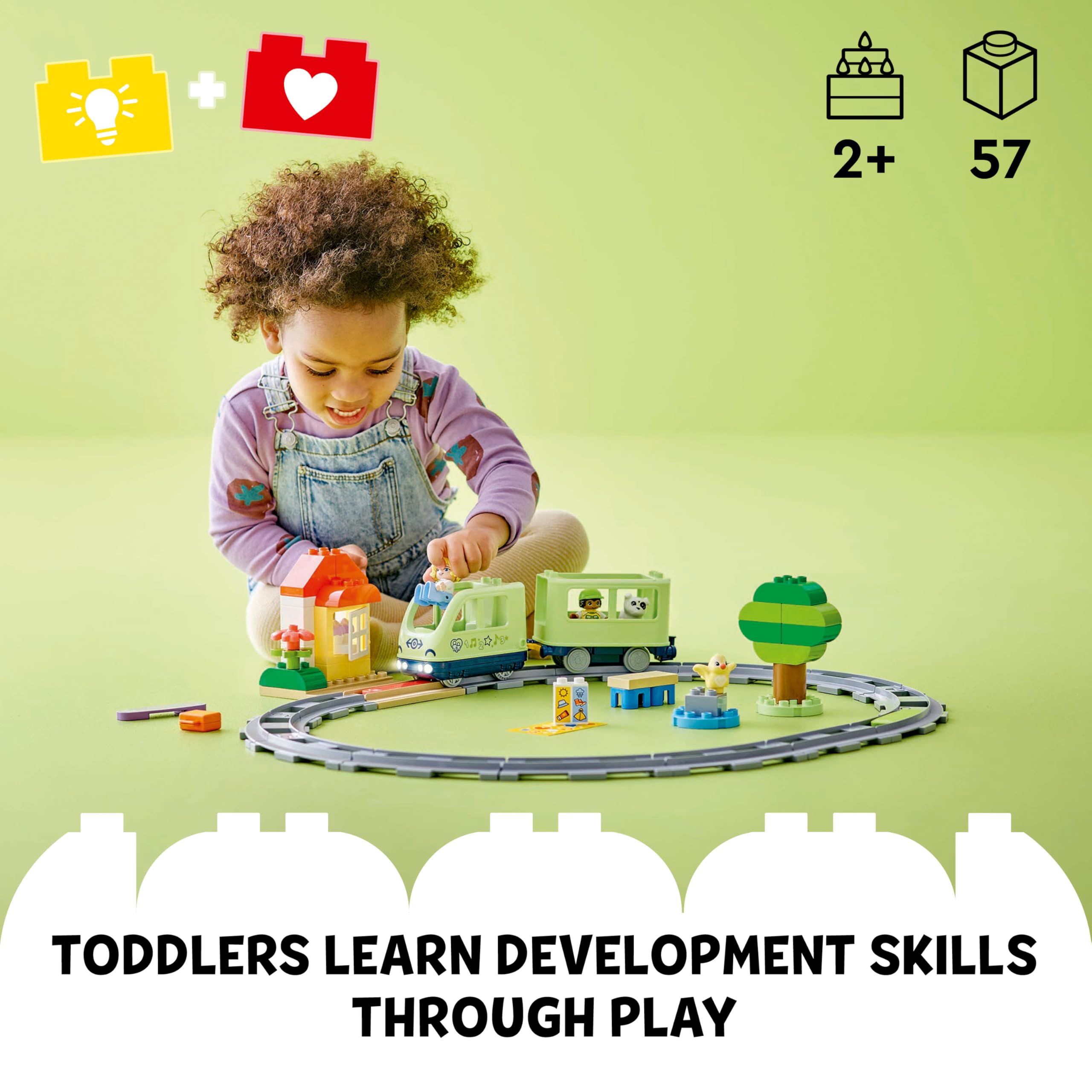 LEGO DUPLO Interactive Adventure Train Set - 14 Track Pieces | Lights & Sounds | Ages 2+