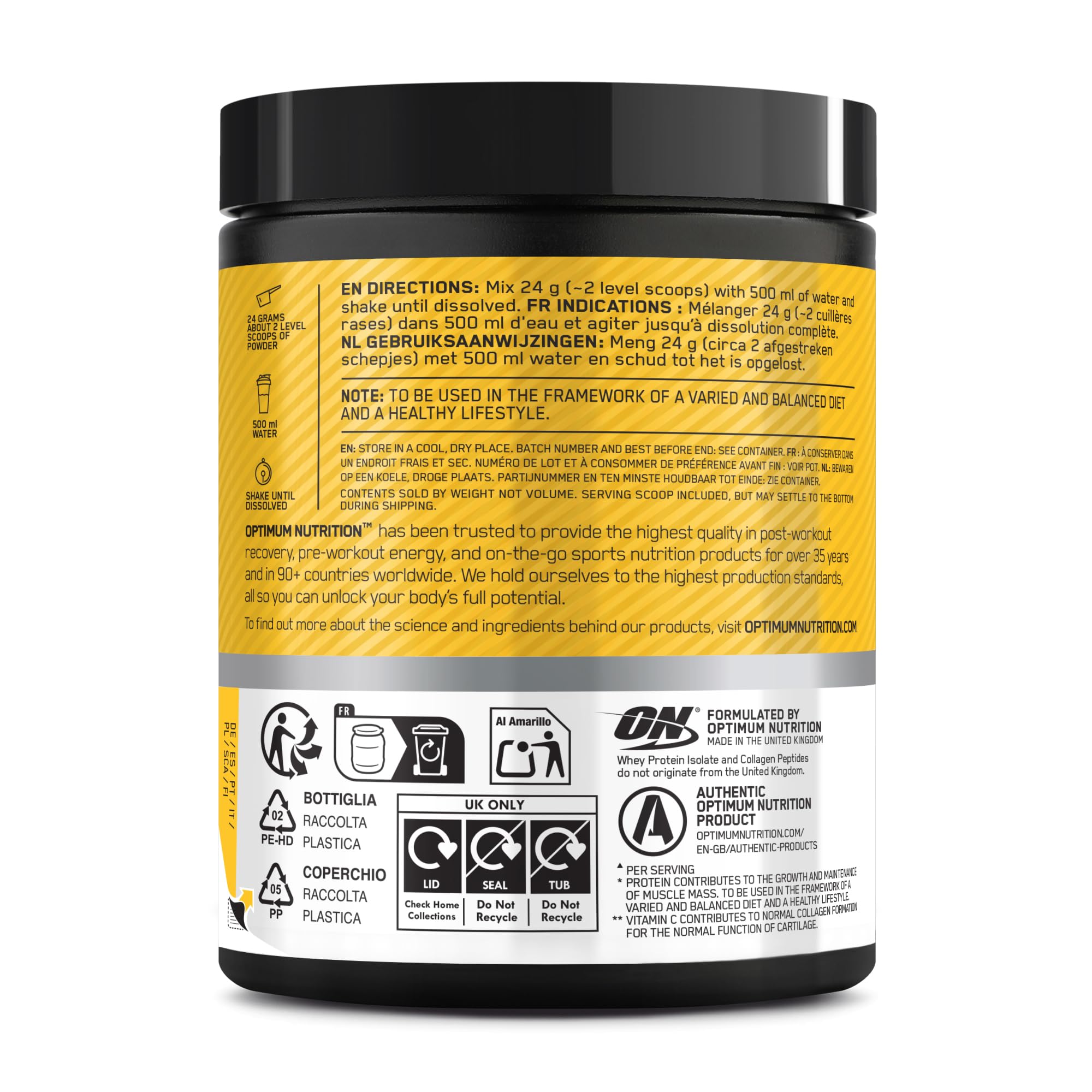 Optimum Nutrition Clear Whey + Collagen Summer Fruit Ice Tea Flavour 240g 9
