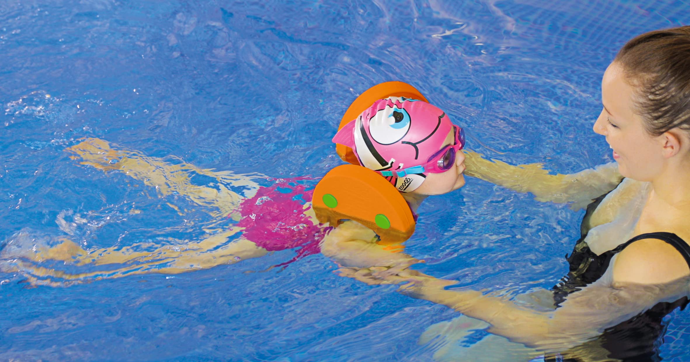 Zoggs Float Discs Armbands - Confidence Building Swimming Aid for Children Ages 2-6 Years, Orange/Green 5