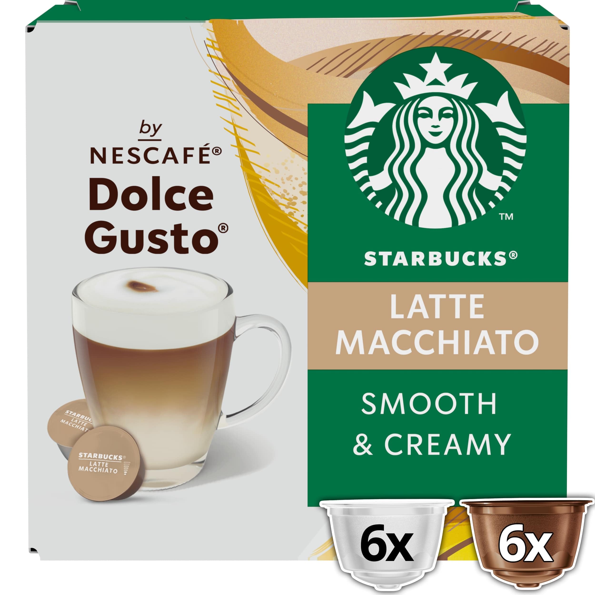 STARBUCKS Latte Macchiato by NESCAFÉ Dolce Gusto Coffee Pods | 72 Count (6 x 12) | Recyclable