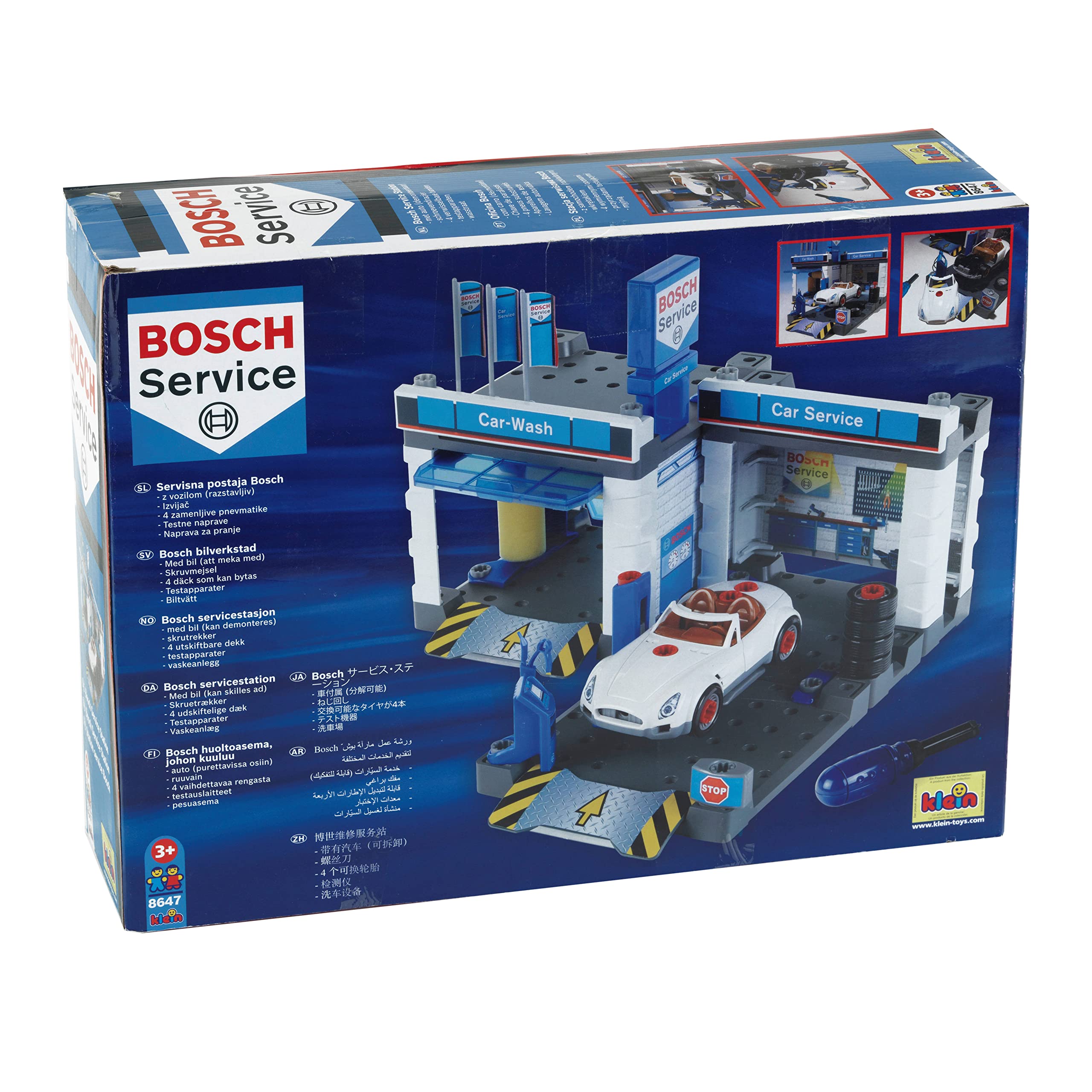 Theo Klein 8647 Bosch Car Service Station - Playset with Car Wash & Dismantlable Car 12