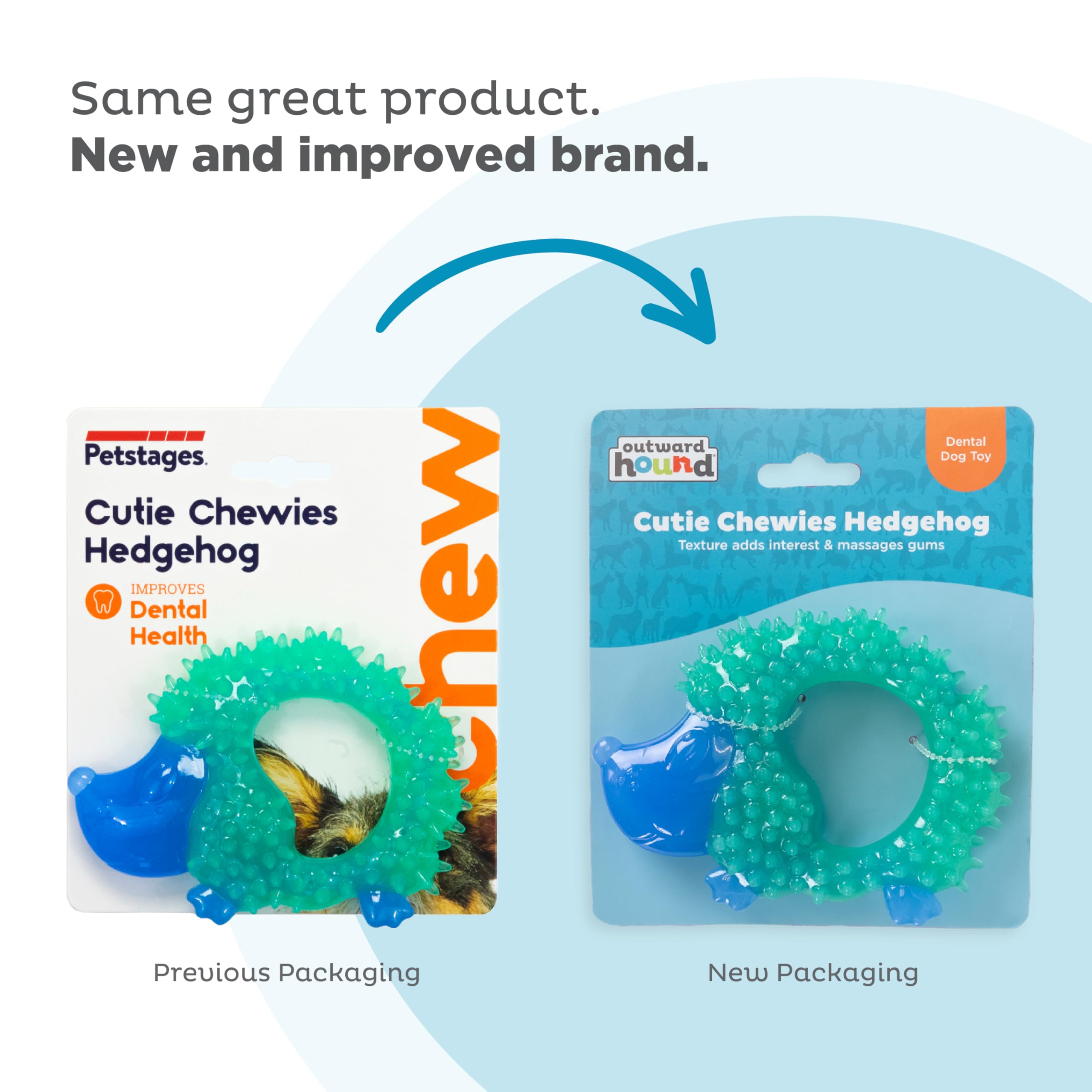 Pupstages Cutie Chewies Hedgehog Dog Chew Toy - Small Dog & Puppy Teething Aid | Bounces & Floats | Blue 2