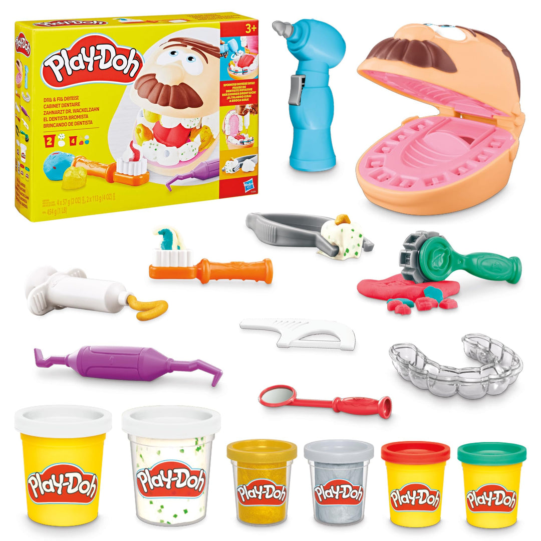 Play-Doh Drill 'n Fill Dentist - Pretend Play Dental Set for Kids 3+