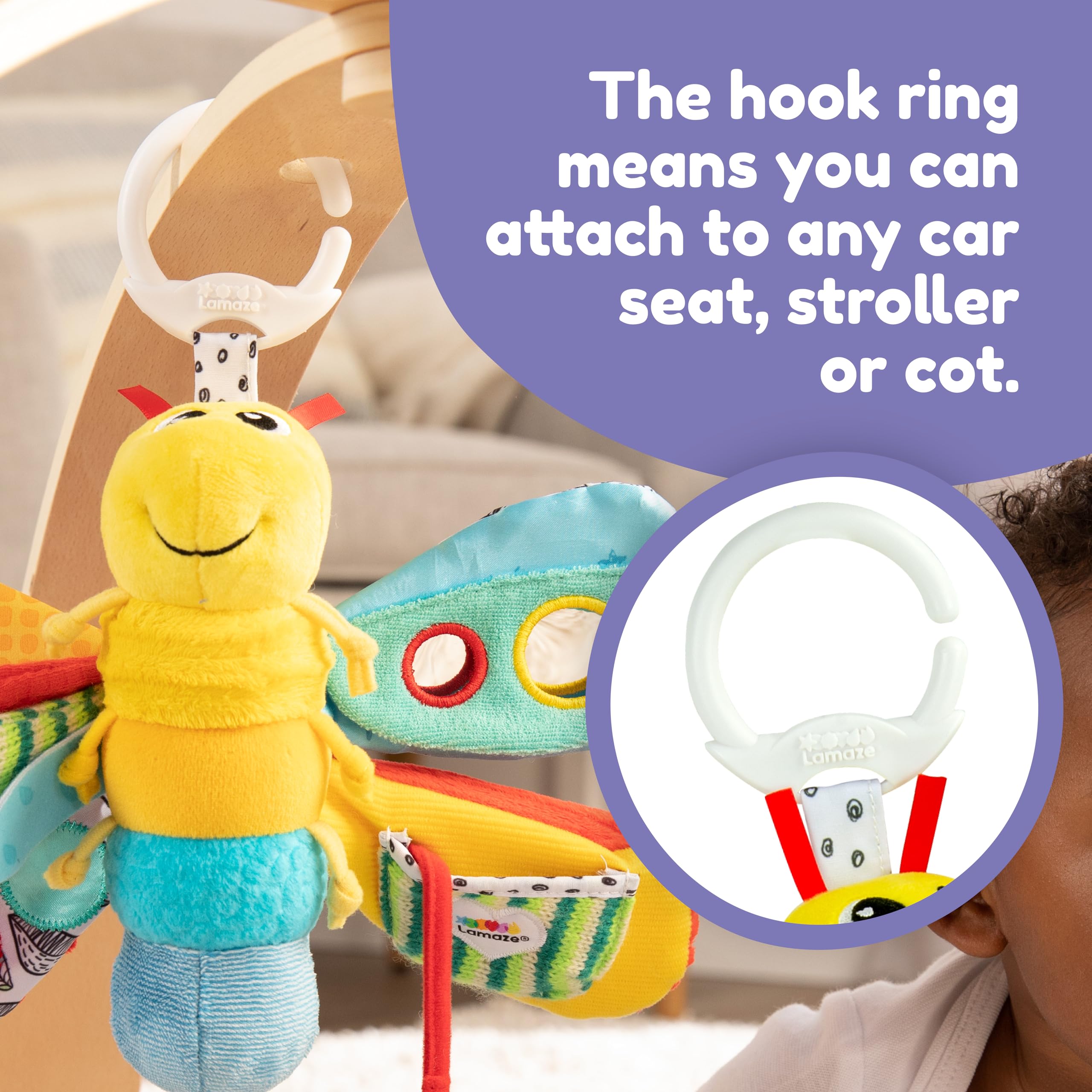 Lamaze Freddie the Firefly - Sensory Toy for Babies 0-12 Months with Teether & Crinkle Wings 5