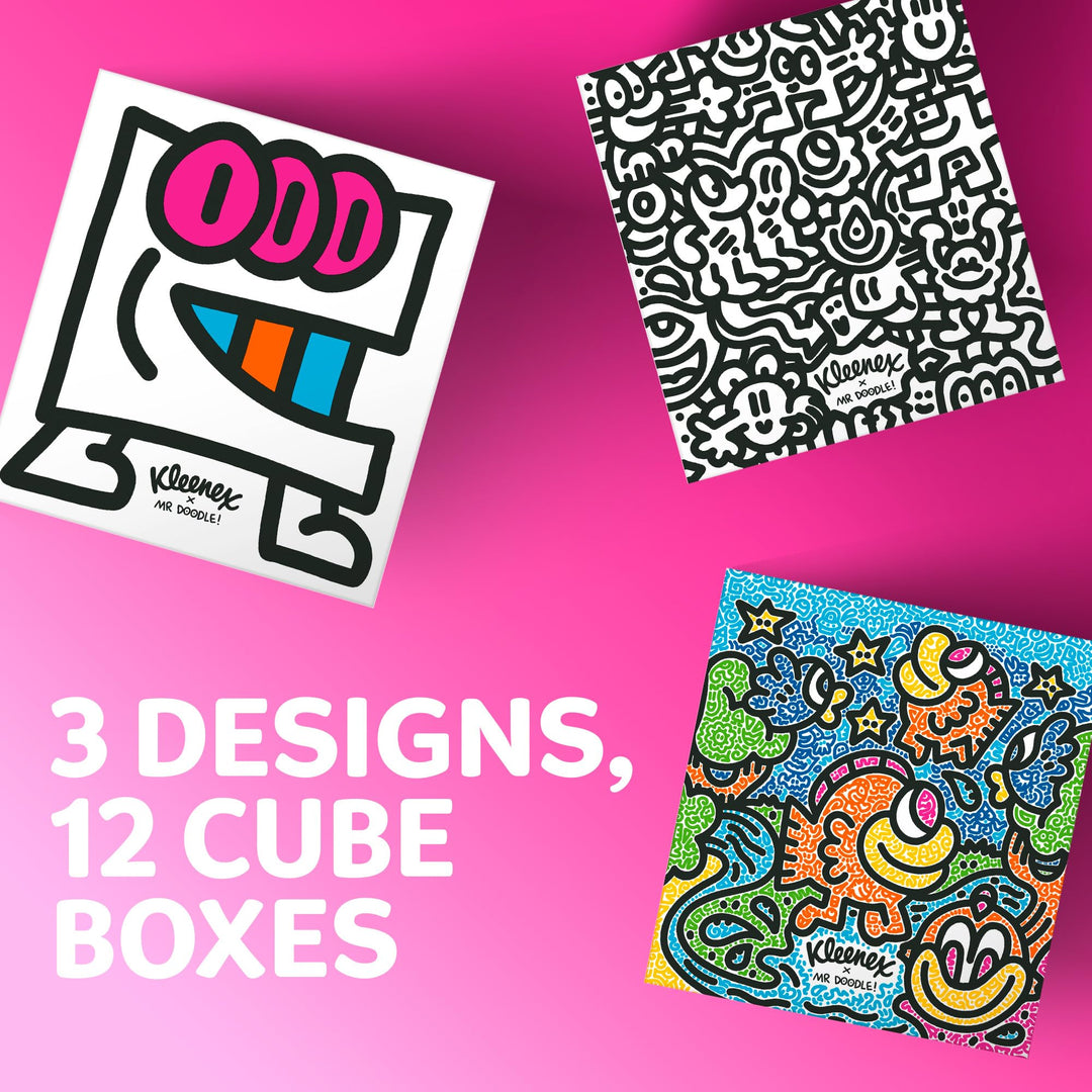 Kleenex - Mr Doodle Limited Edition Design Multipack Facial Tissues (12 Cubes)