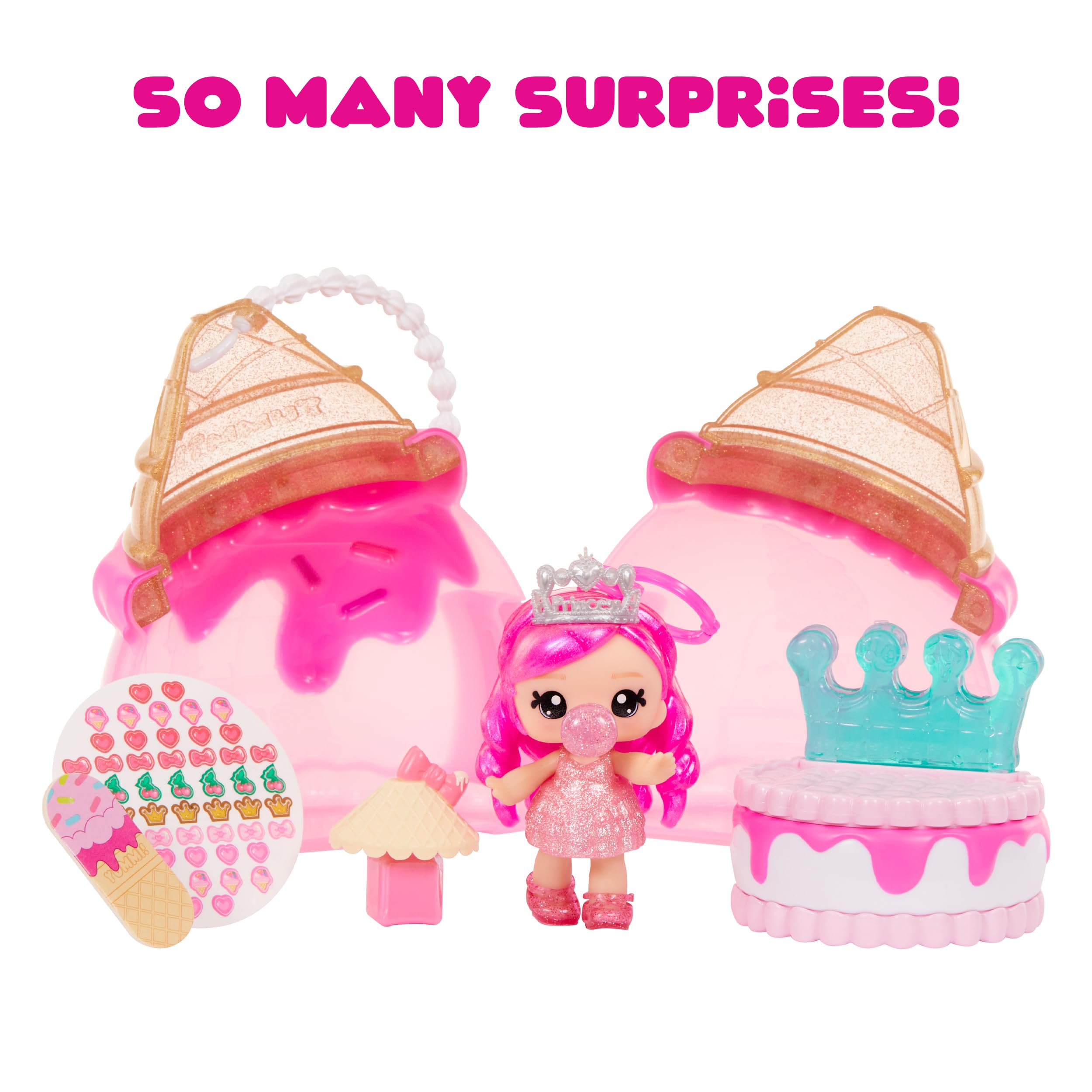 Yummiland Beauty Bag Playset - Ice Cream Cone with Bianca Bubblegum Lip Gloss Doll & Real Nail Care Accessories 13
