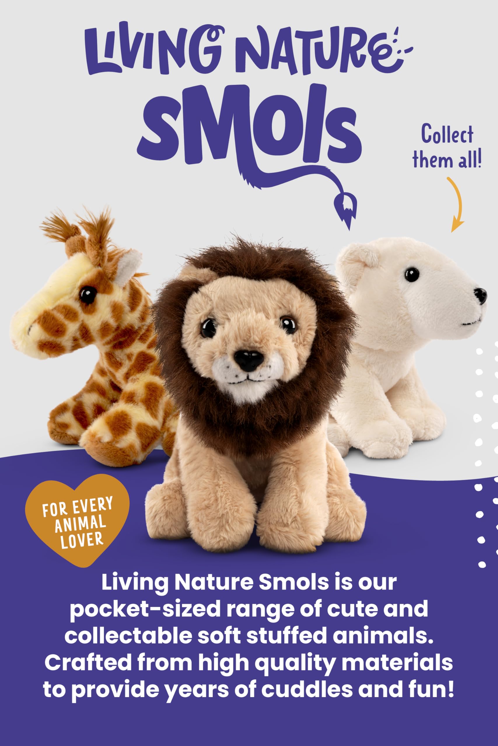 Living Nature SMOLS Highland Cow Plush Toy - Soft Eco-Friendly Stuffed Animal for Kids 0+ 6