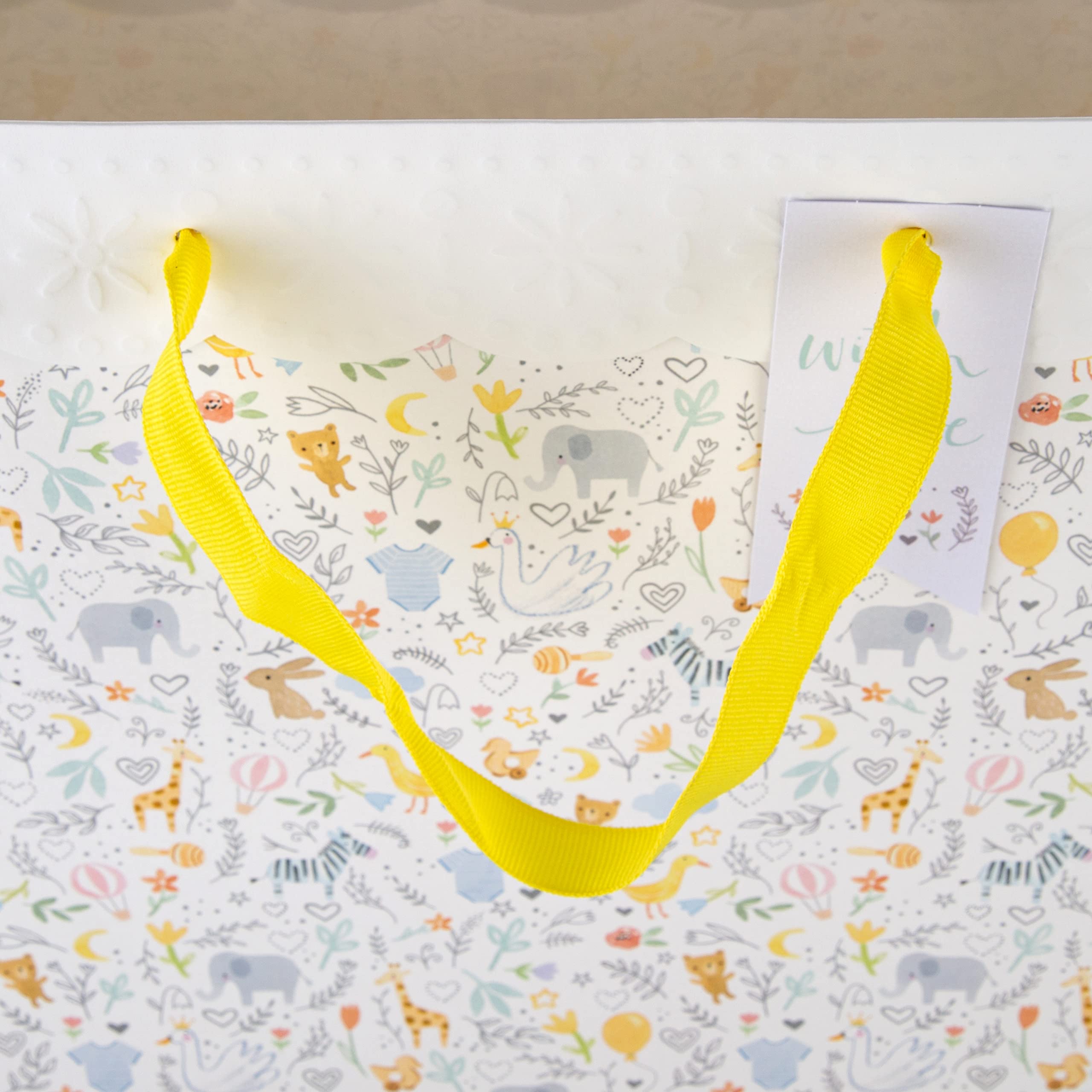 Hallmark Large New Baby Gift Bag - Cute Illustrated Animal Design | 33cm x 26.5cm 6