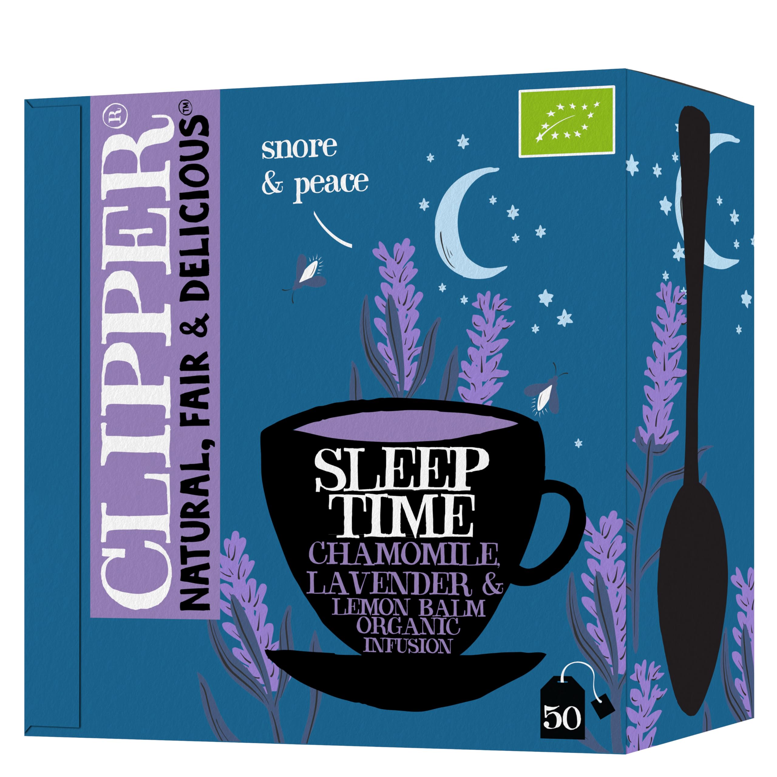 Clipper Natural, Fair & Delicious Sleep Time Infusion Tea Bags - 50 Count | Organic Chamomile & Lavender 1