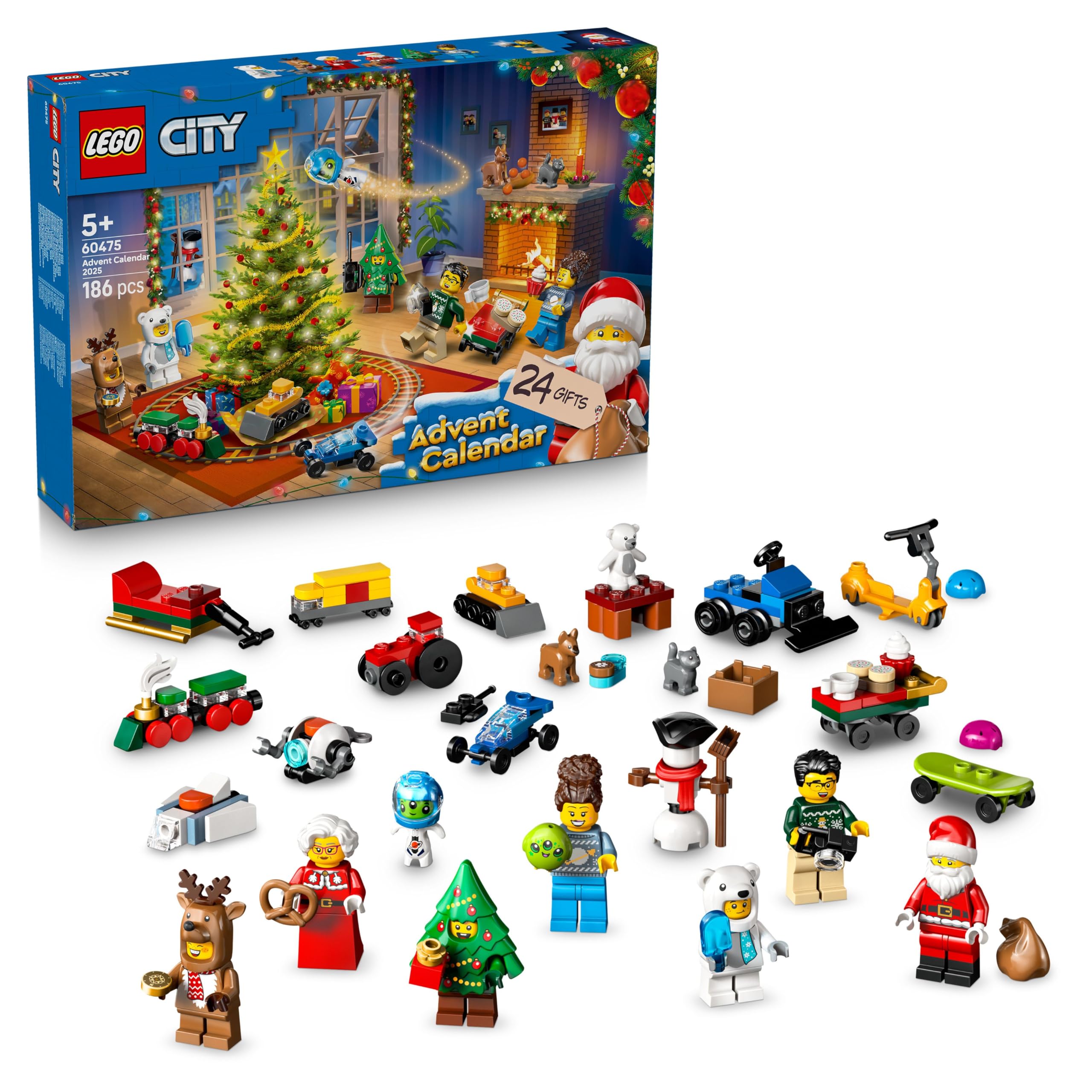 LEGO City Adventskalender 2025 – 24-tägiges Weihnachtsbau-Spielset für Kinder ab 5 Jahren