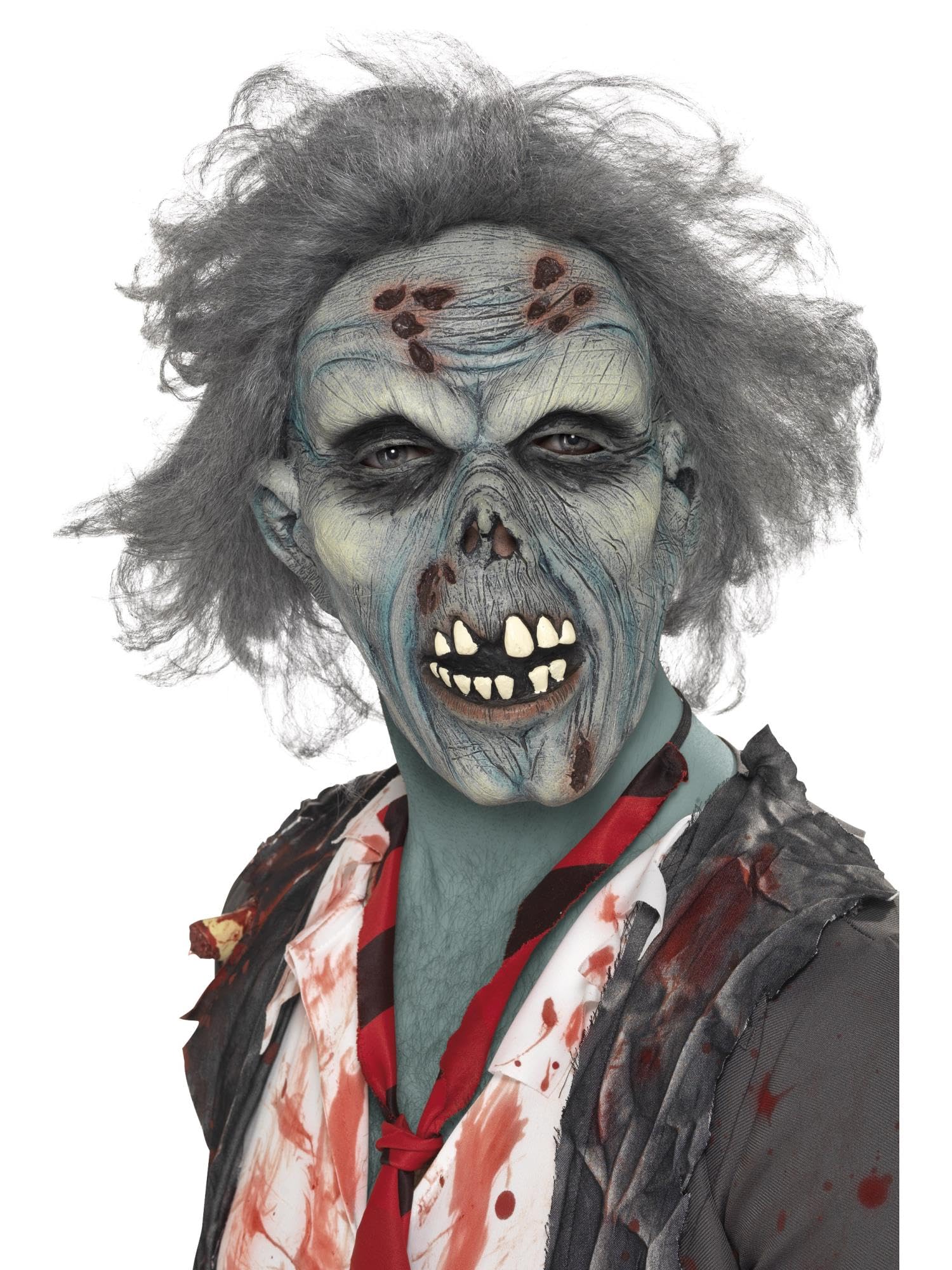 Smiffys Decaying Zombie Mask - Grey Latex Halloween Fancy Dress Accessory 1