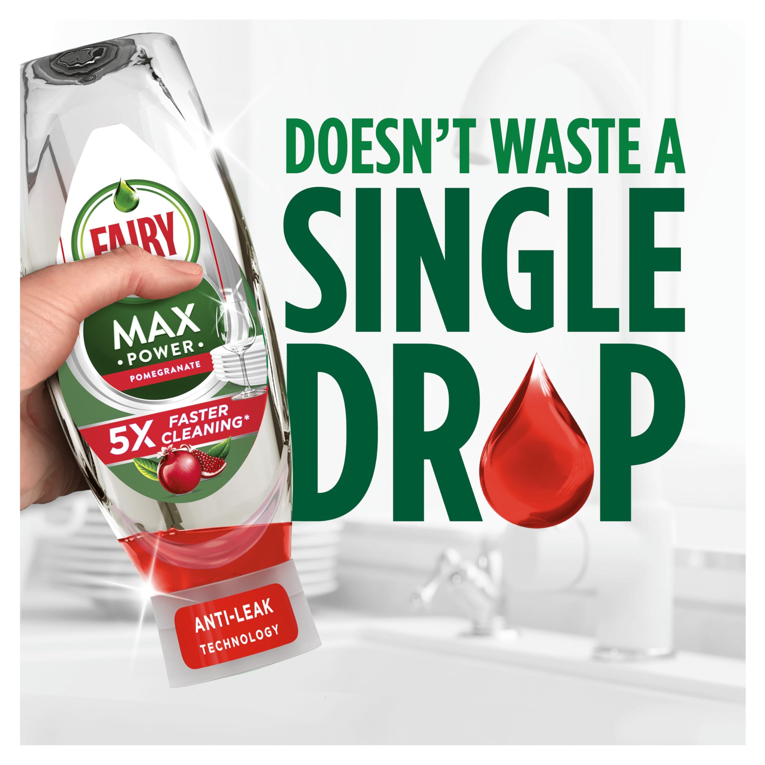 Fairy - MaxPower Washing Up Liquid Pomegranate 730 ML 5