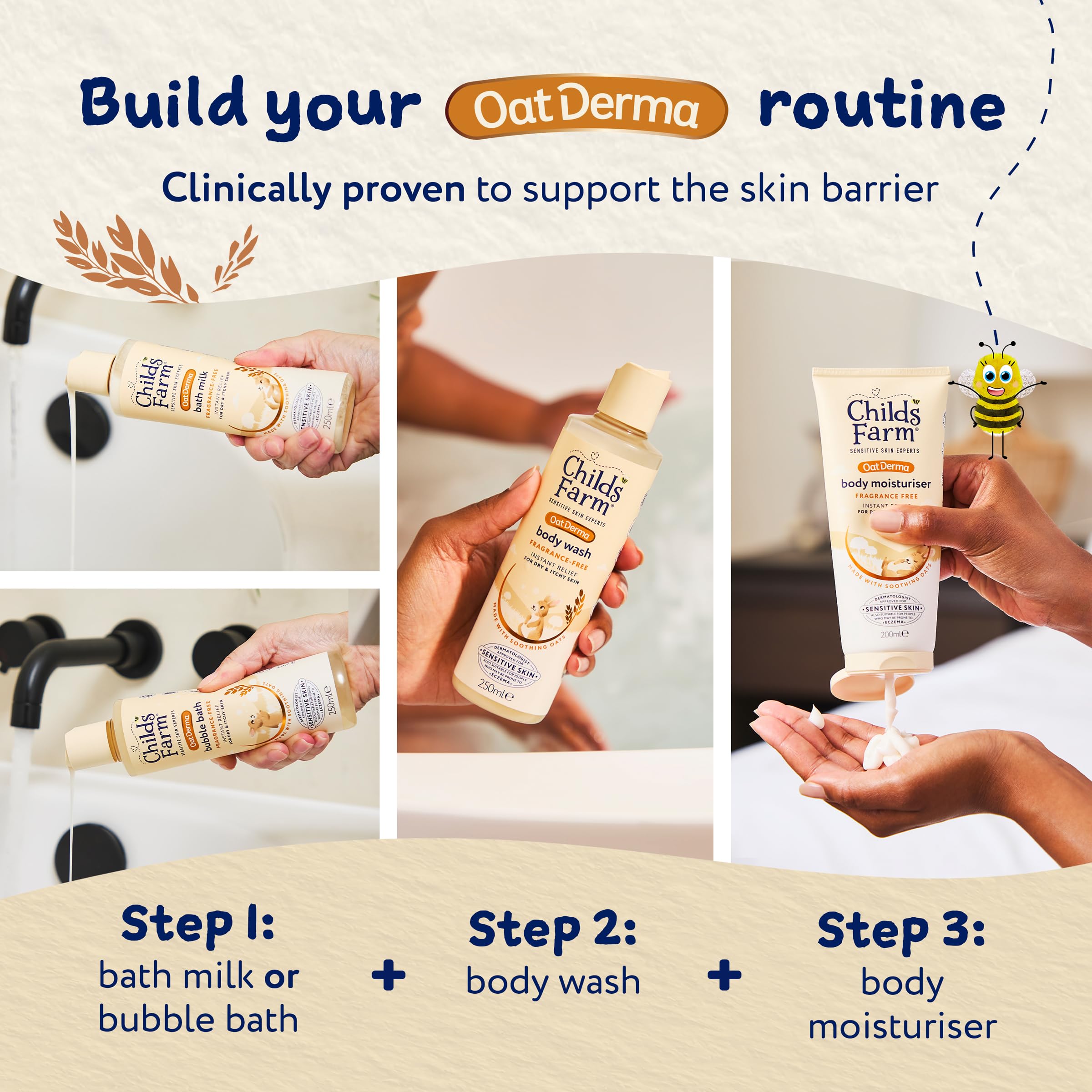 Childs Farm OatDerma Bath Milk - Fragrance-Free, Soothing Hydration for Sensitive Skin | 250 ml 6