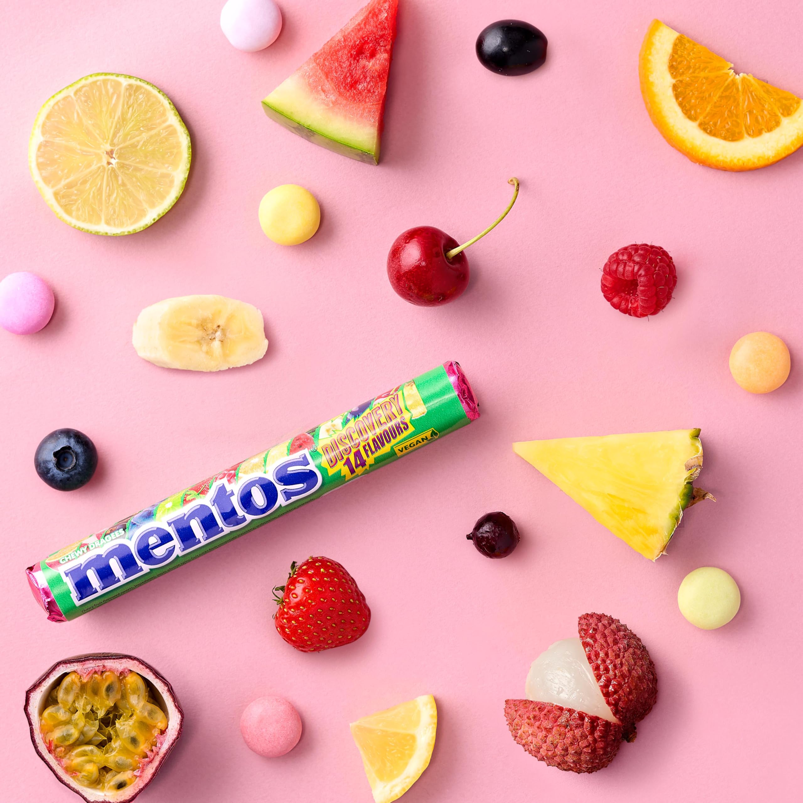 MENTOS Discovery Soft Chews - 5 Rolls of 14 Unique Fruit Flavours | 190g 4