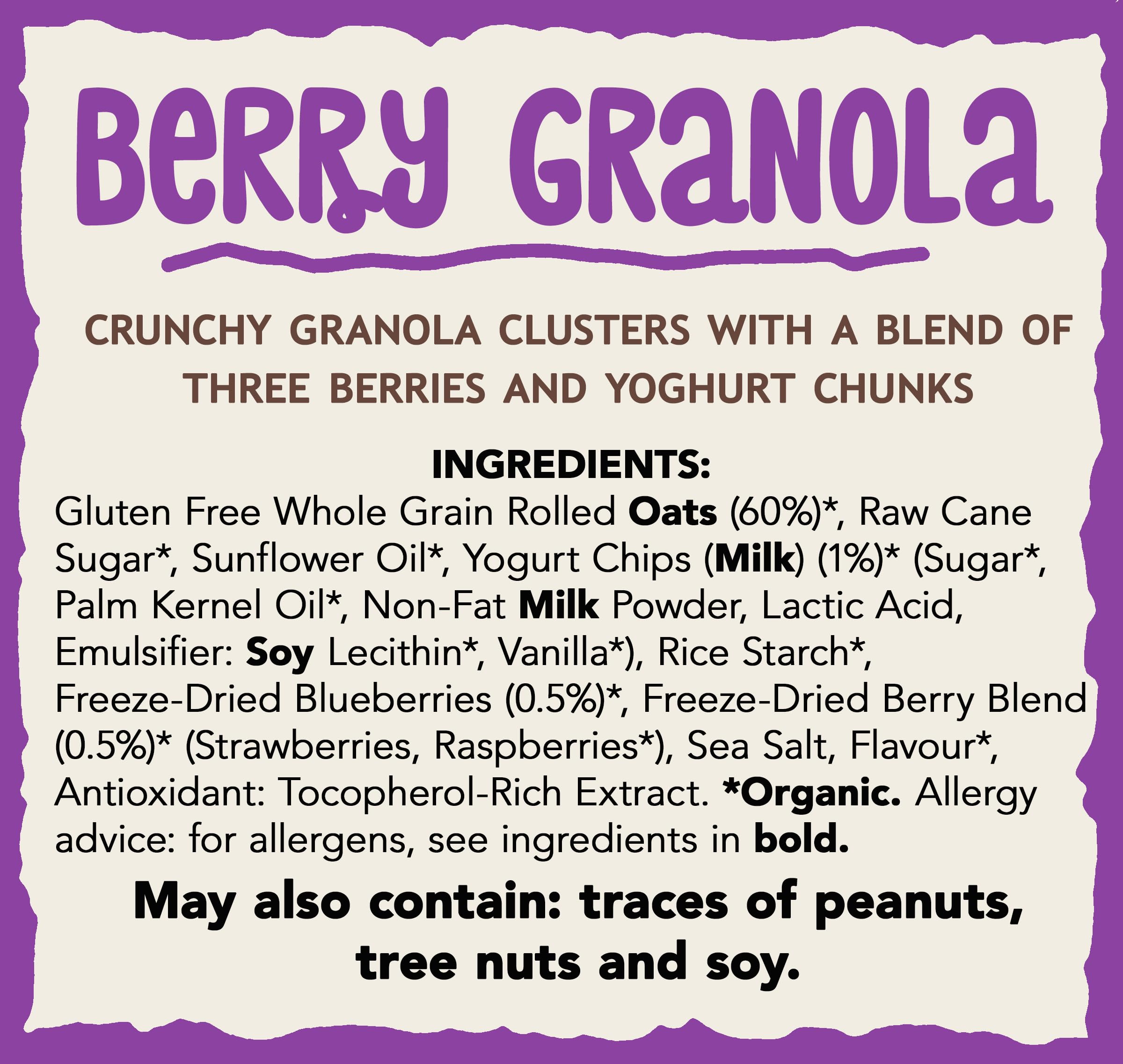 Nature's Path Organic Gluten Free Strawberry Raspberry Berry Granola - 300g Pouch, Pack of 5 6