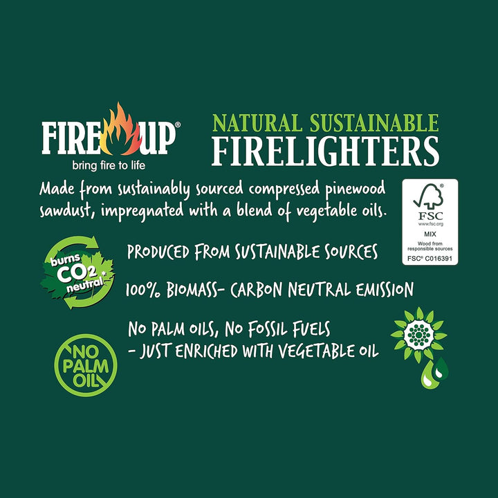 FIRE UP - Natural Sustainable Firelighters (Box of 200)