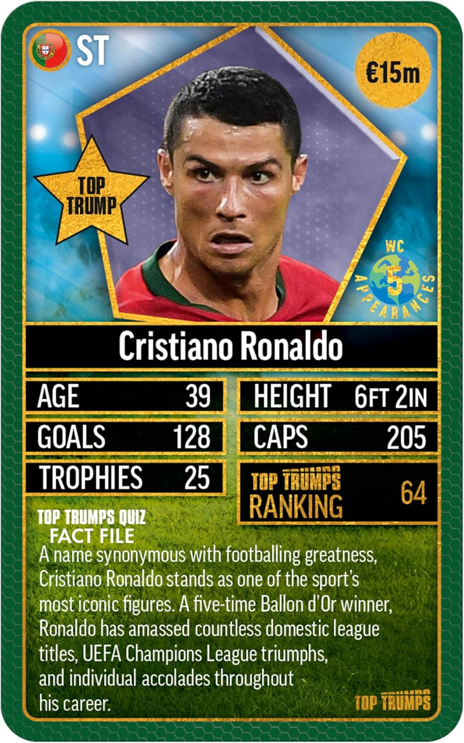 Top Trumps World Football Stars Top 200 Card Game Pack 5 9