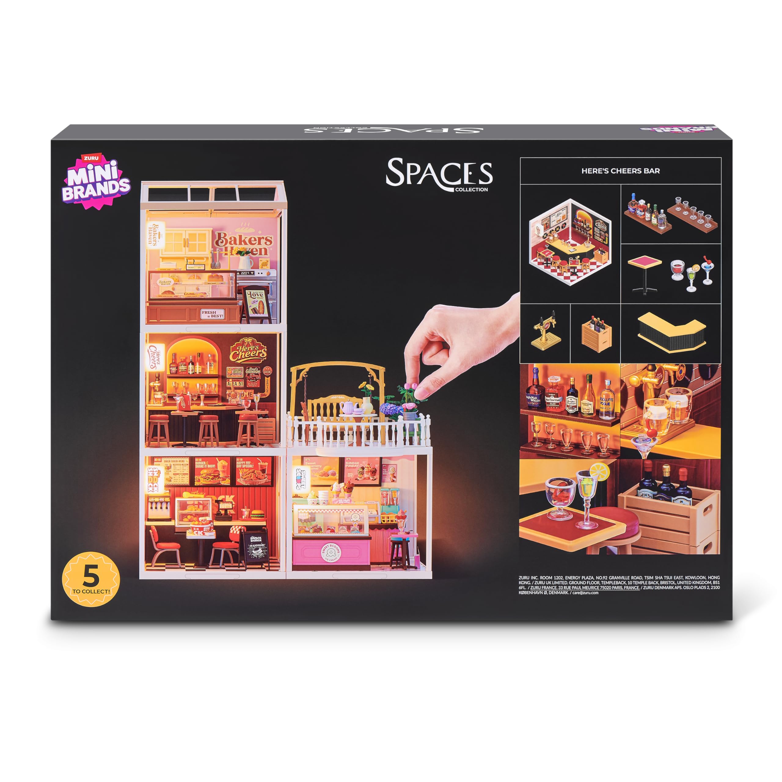 Mini Brands Spaces Here's Cheers Playset - Build Your Own Mini World | Plastic | Ages 3+ 8