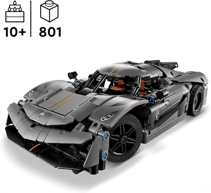 LEGO Technic Koenigsegg Jesko Absolut Grey Hypercar - Model Race Car Building Set for Ages 10+